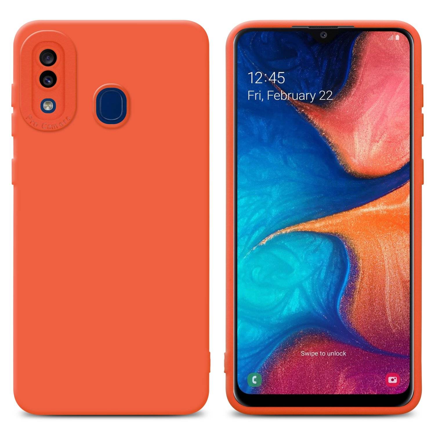 Cadorabo Hülle für Samsung Galaxy A20 / A30 / M10s Schutz Hülle in Orange TPU Silikon Etui Case Handyhülle