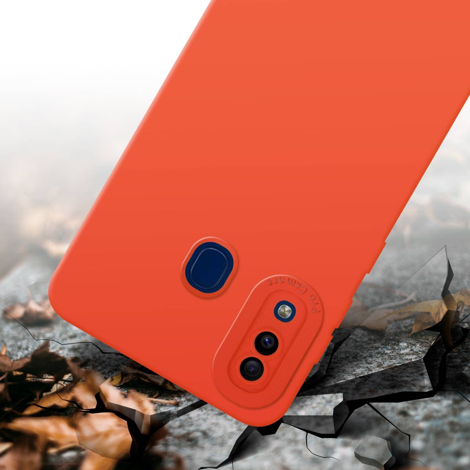 Cadorabo Hülle für Samsung Galaxy A20 / A30 / M10s Schutz Hülle in Orange TPU Silikon Etui Case Handyhülle