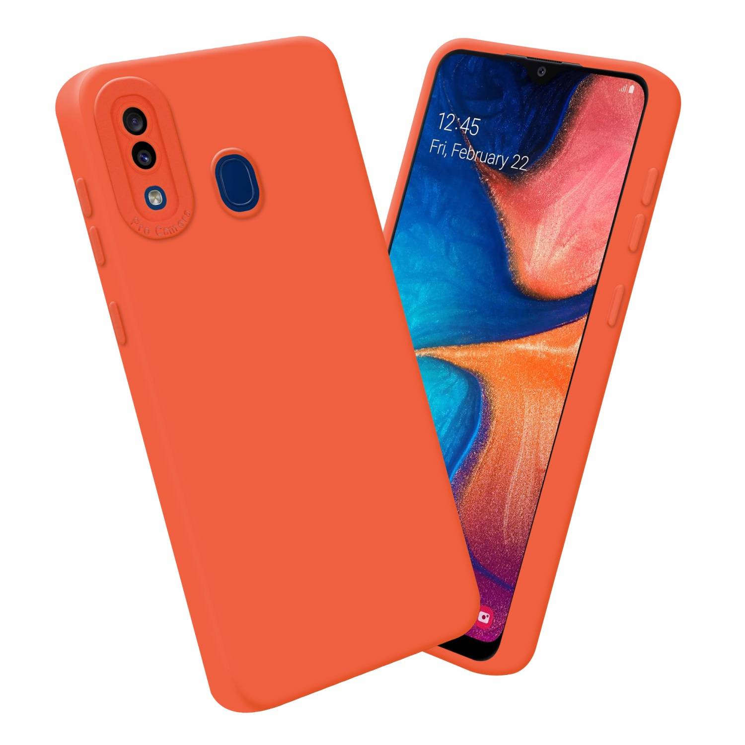 Cadorabo Hülle für Samsung Galaxy A20 / A30 / M10s Schutz Hülle in Orange TPU Silikon Etui Case Handyhülle