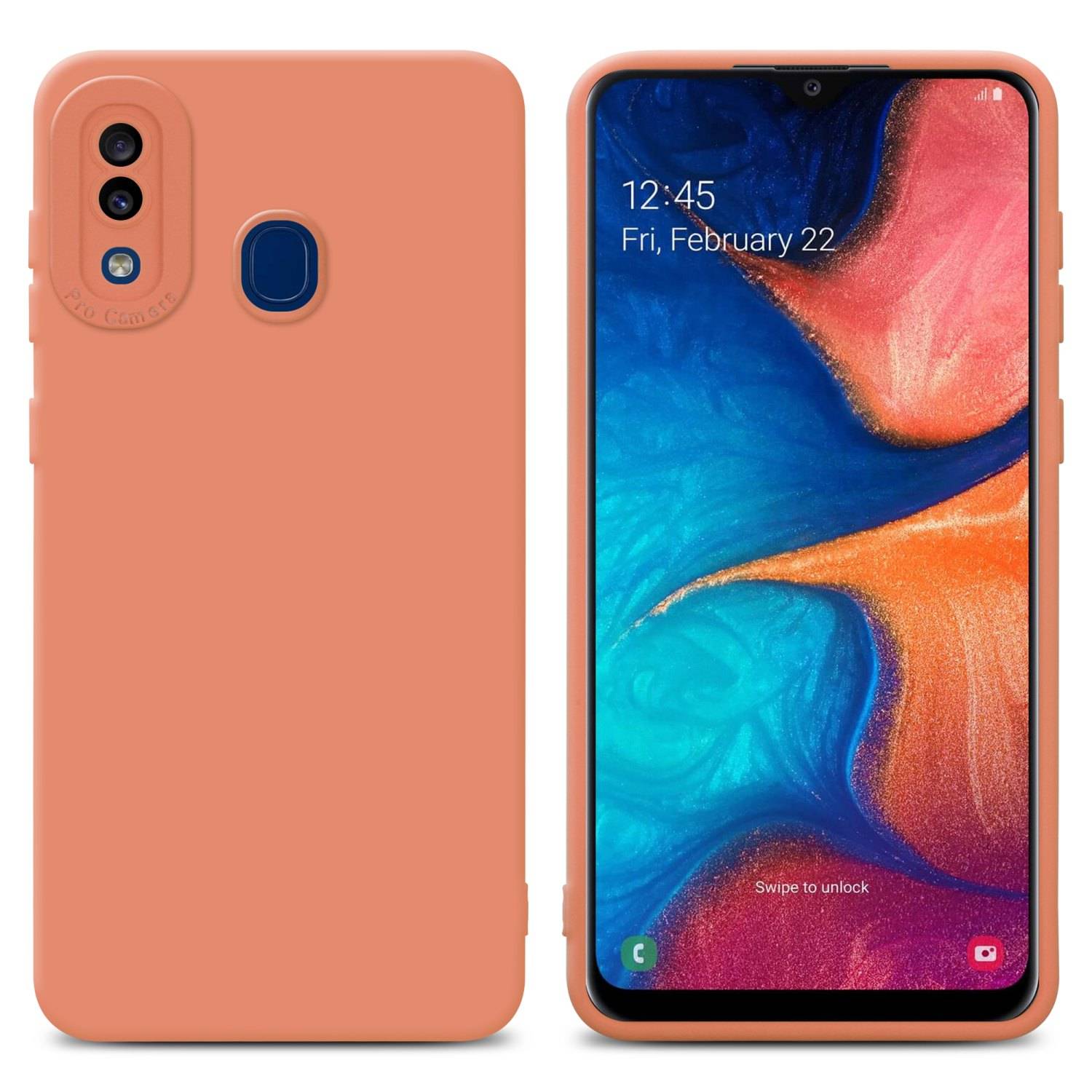 Cadorabo Hülle für Samsung Galaxy A20 / A30 / M10s Schutz Hülle in Orange TPU Silikon Etui Case Handyhülle