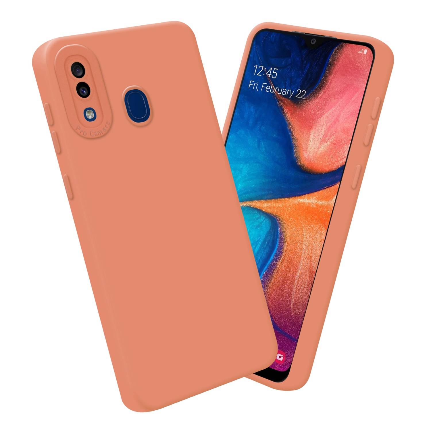 Cadorabo Hülle für Samsung Galaxy A20 / A30 / M10s Schutz Hülle in Orange TPU Silikon Etui Case Handyhülle