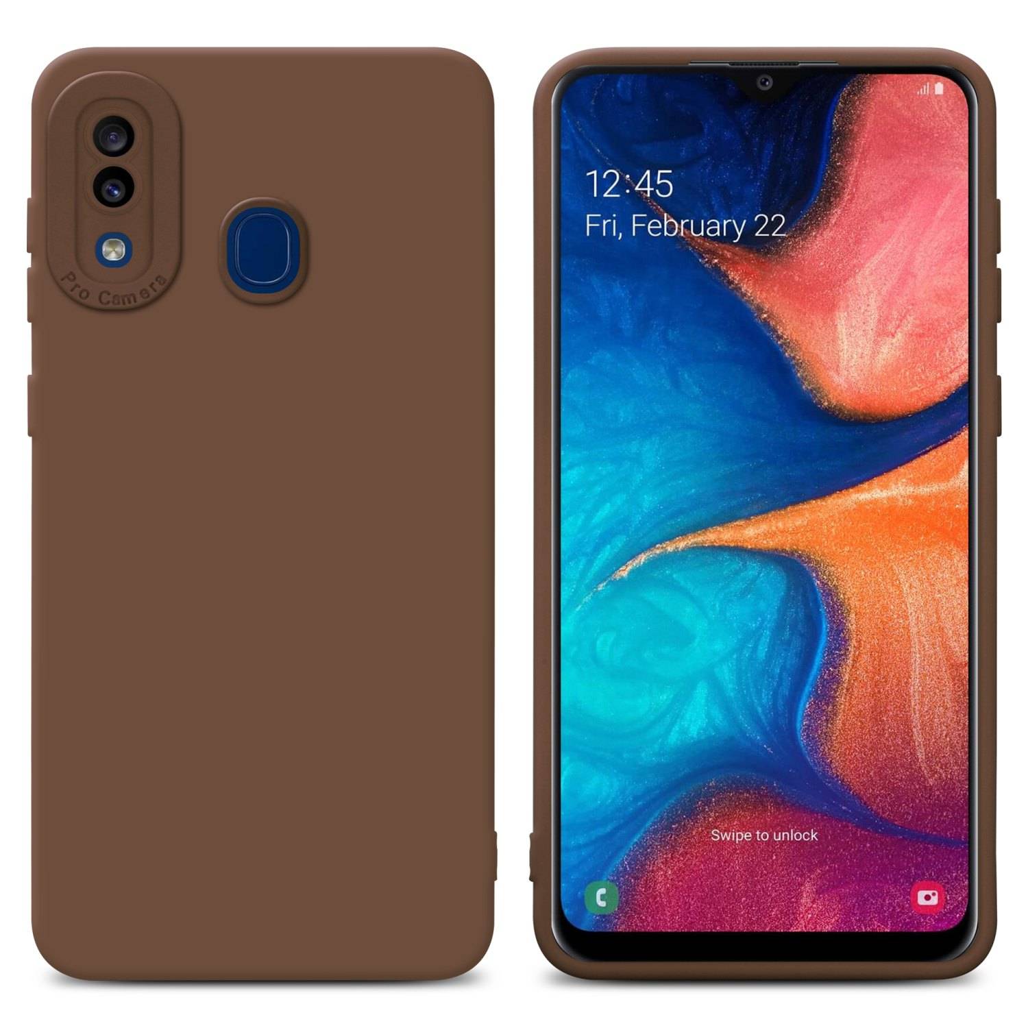Cadorabo Hülle für Samsung Galaxy A20 / A30 / M10s Schutz Hülle in Braun TPU Silikon Etui Case Handyhülle