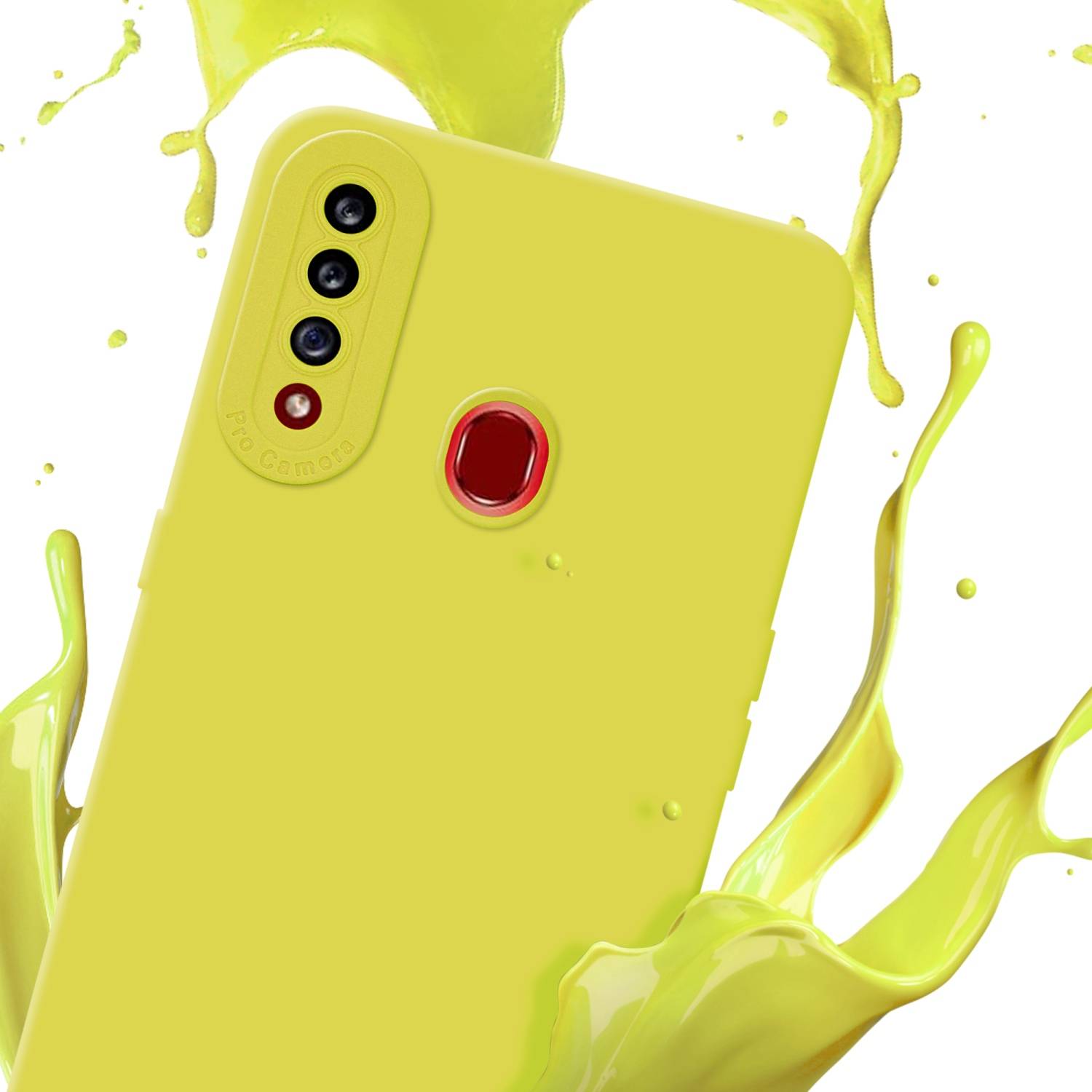 Cadorabo Hülle für Samsung Galaxy A20s Schutz Hülle in Gelb TPU Silikon Etui Case Handyhülle