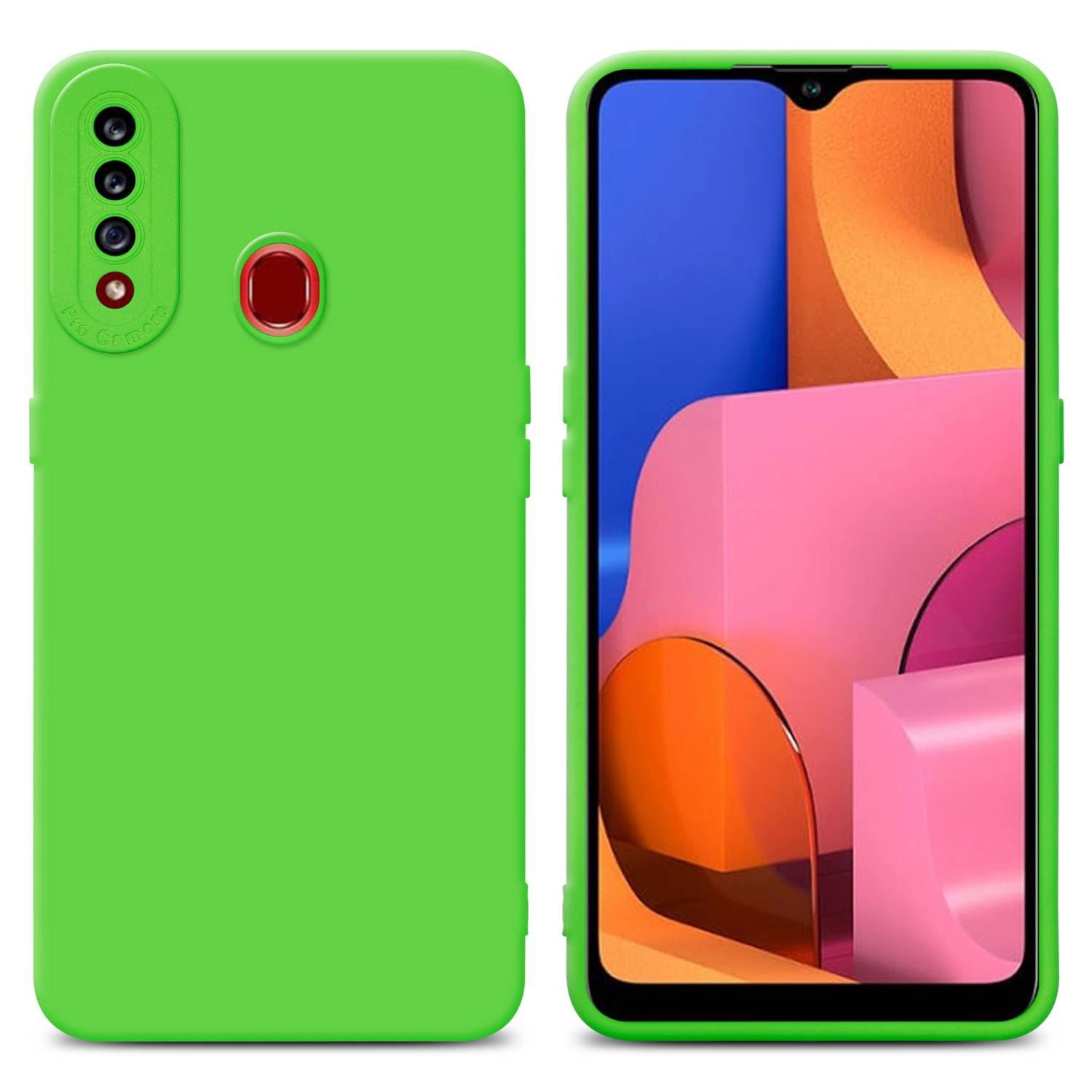 Cadorabo Hülle für Samsung Galaxy A20s Schutz Hülle in Grün TPU Silikon Etui Case Handyhülle