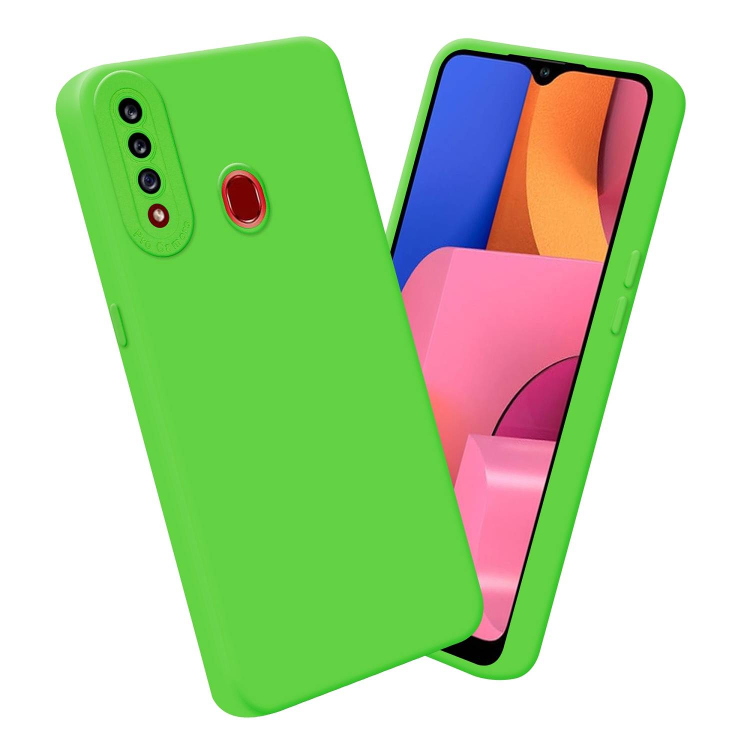 Cadorabo Hülle für Samsung Galaxy A20s Schutz Hülle in Grün TPU Silikon Etui Case Handyhülle