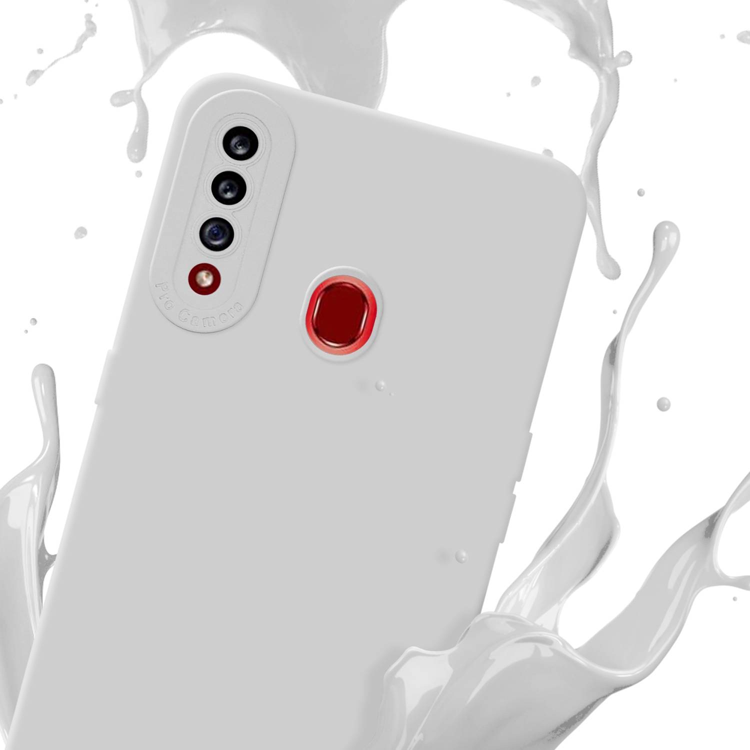 Cadorabo Hülle für Samsung Galaxy A20s Schutz Hülle in Weiß TPU Silikon Etui Case Handyhülle