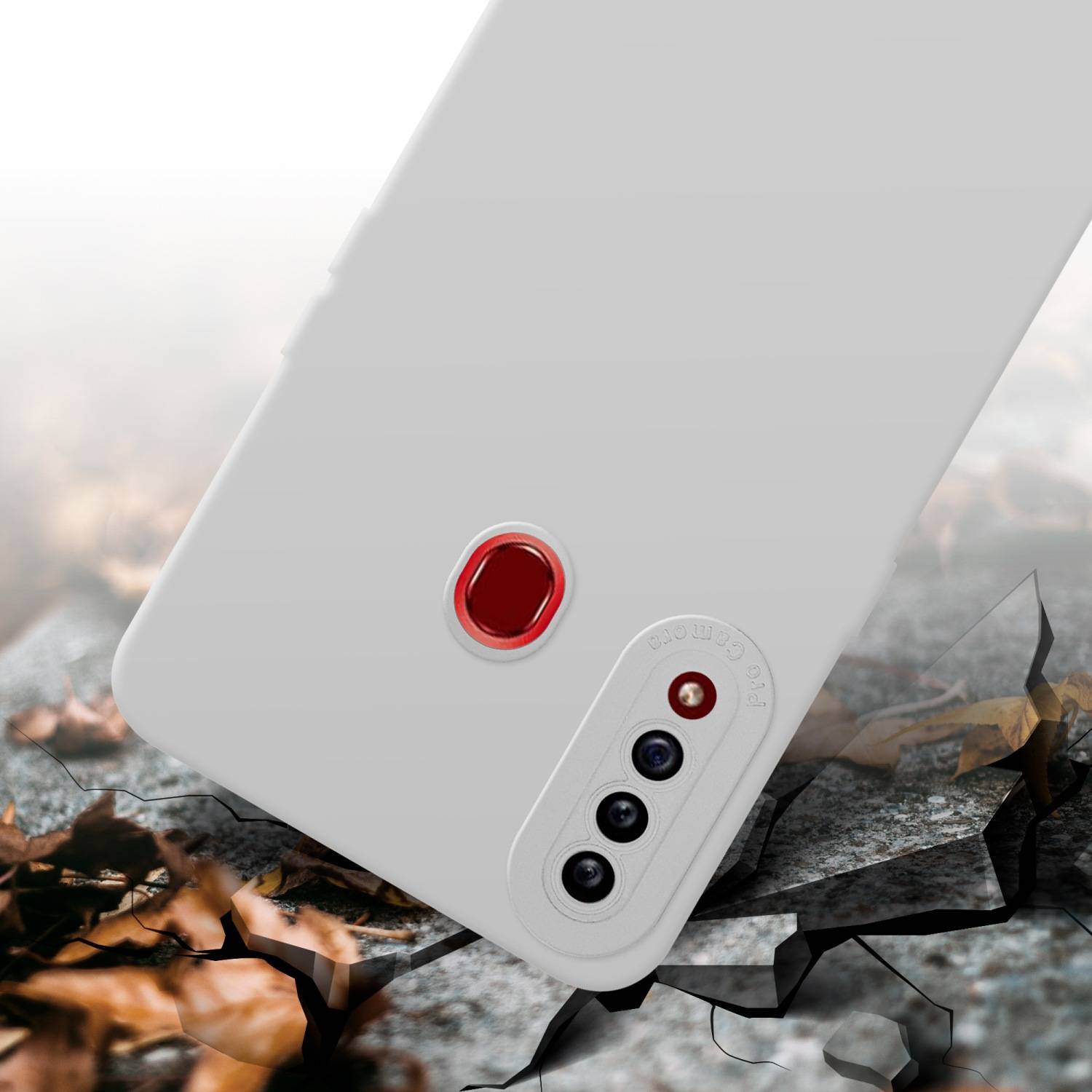 Cadorabo Hülle für Samsung Galaxy A20s Schutz Hülle in Weiß TPU Silikon Etui Case Handyhülle