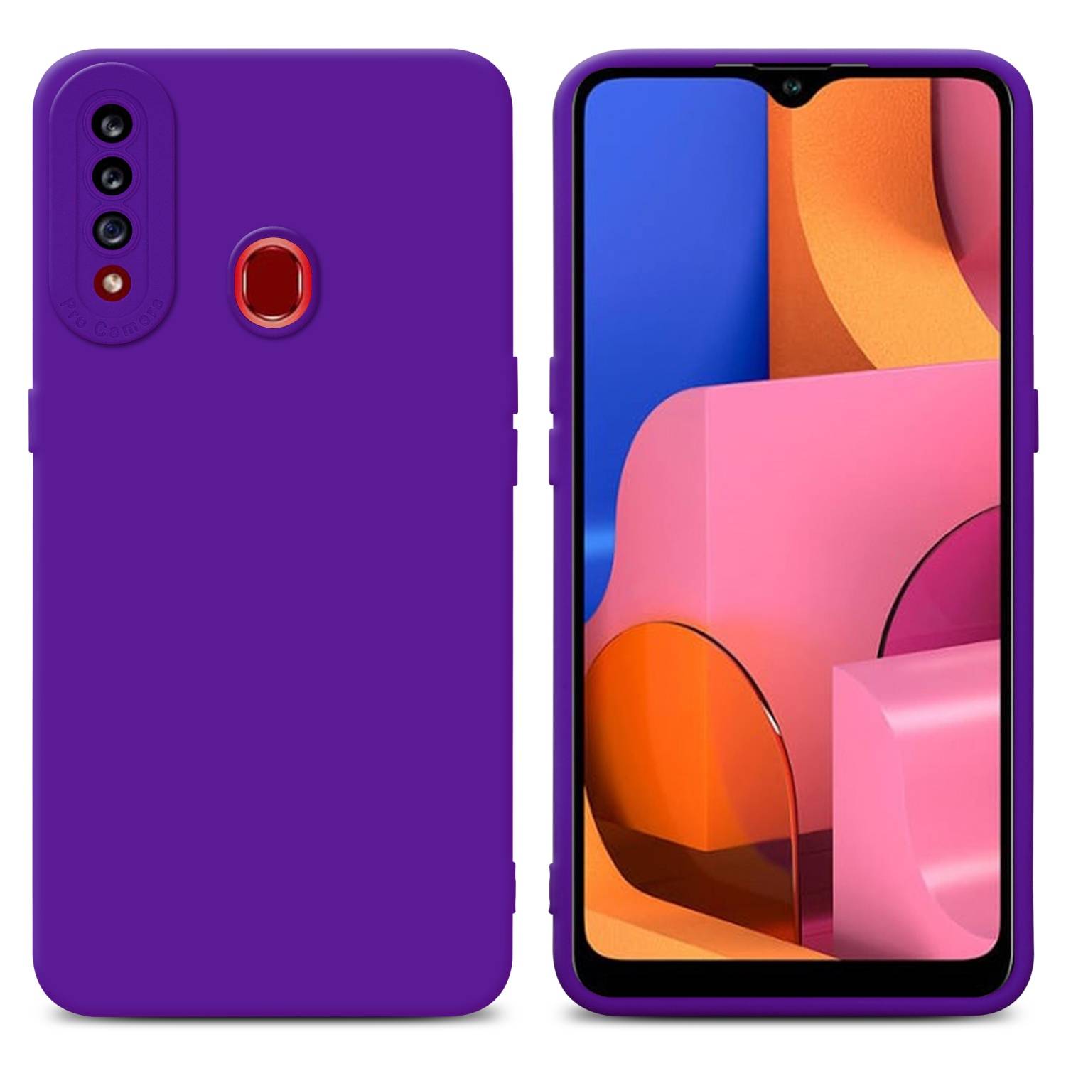 Cadorabo Hülle für Samsung Galaxy A20s Schutz Hülle in Lila TPU Silikon Etui Case Handyhülle