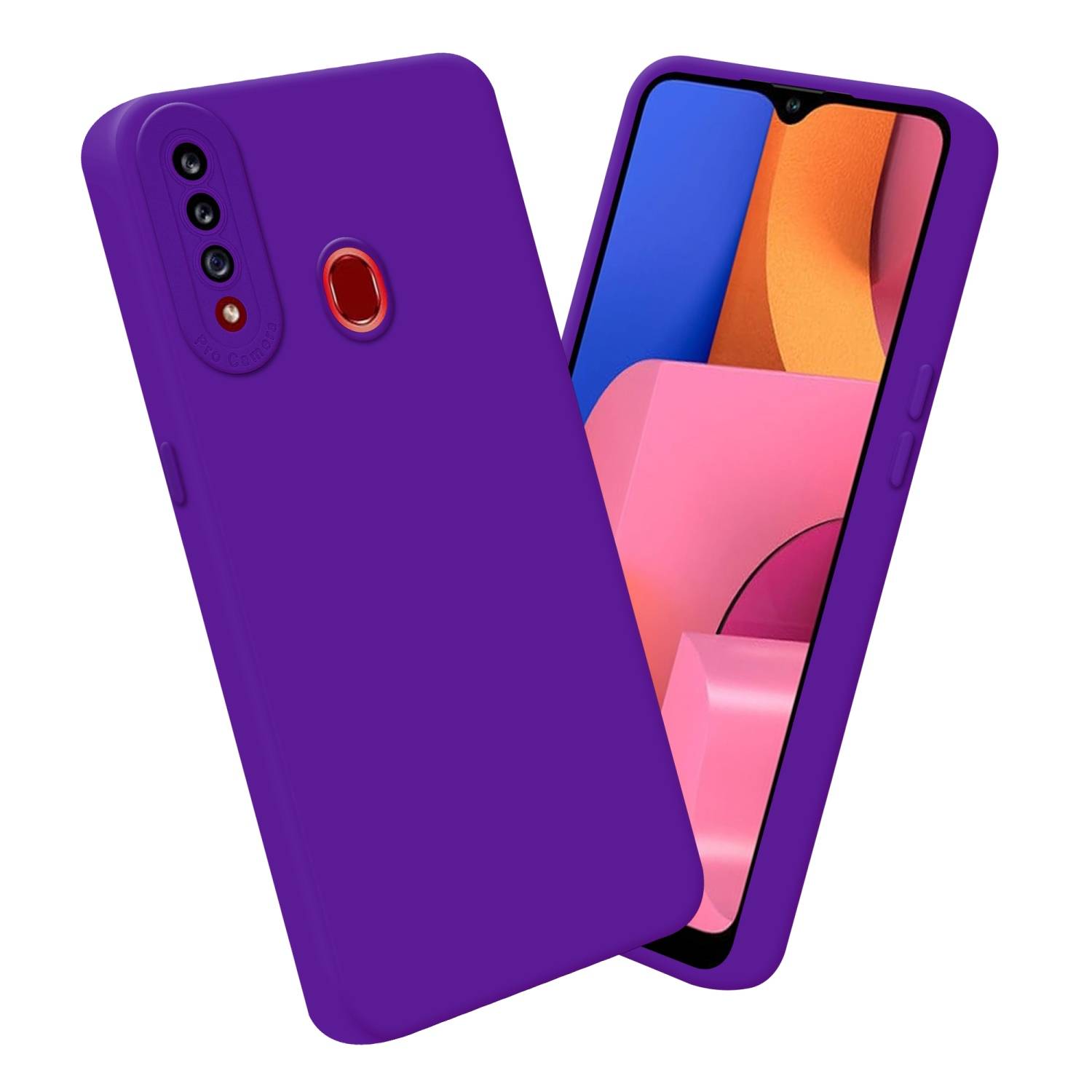 Cadorabo Hülle für Samsung Galaxy A20s Schutz Hülle in Lila TPU Silikon Etui Case Handyhülle