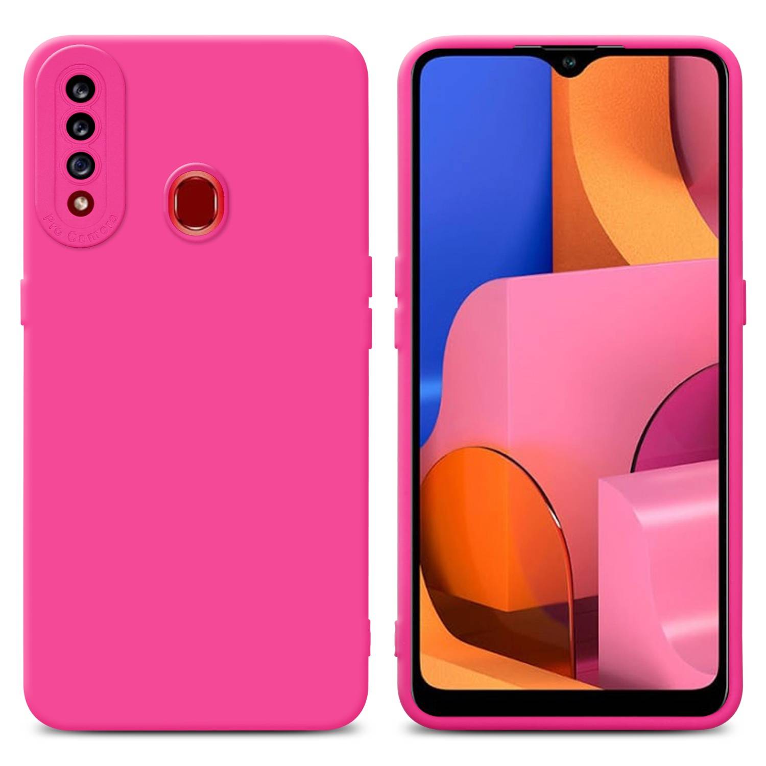 Cadorabo Hülle für Samsung Galaxy A20s Schutz Hülle in Pink TPU Silikon Etui Case Handyhülle