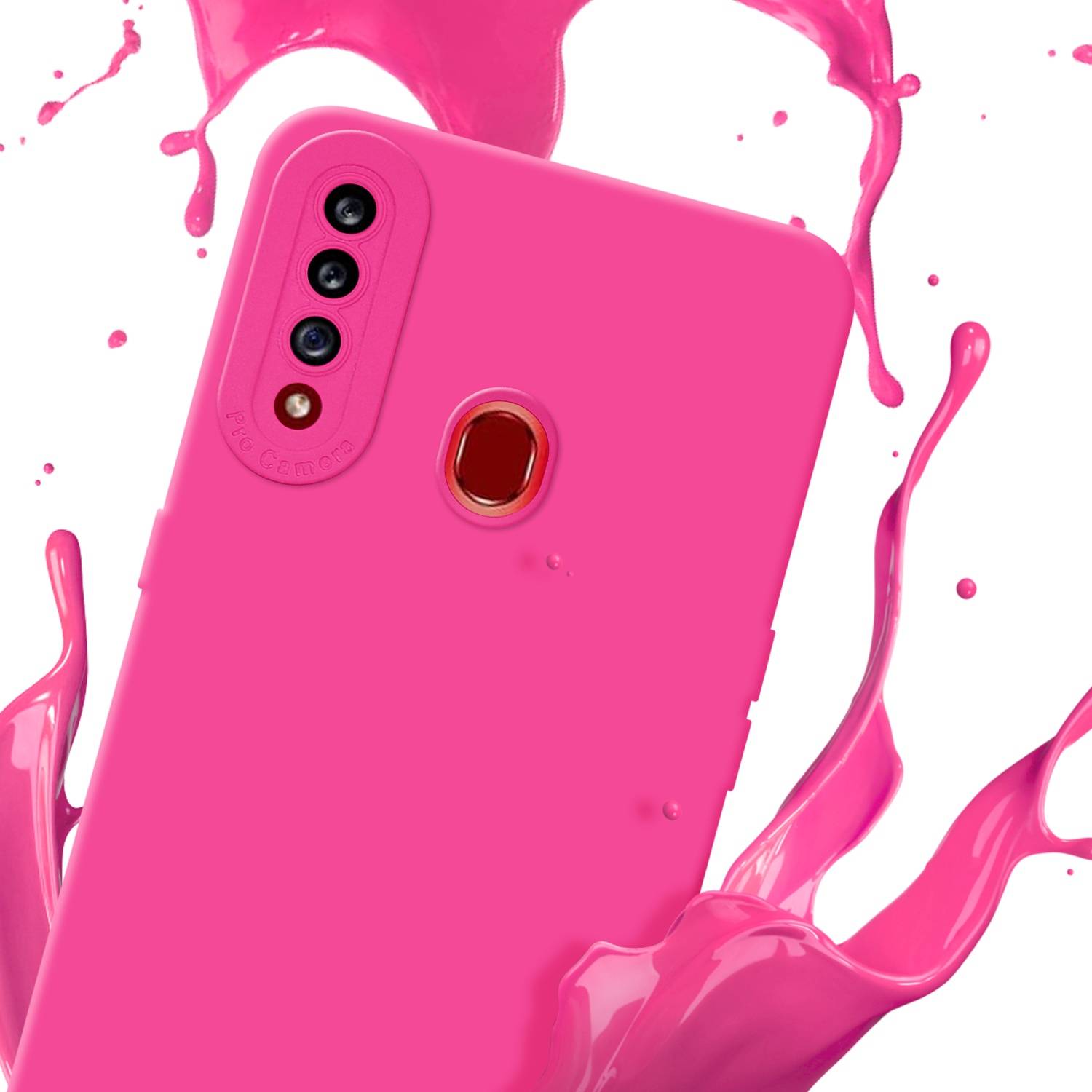 Cadorabo Hülle für Samsung Galaxy A20s Schutz Hülle in Pink TPU Silikon Etui Case Handyhülle