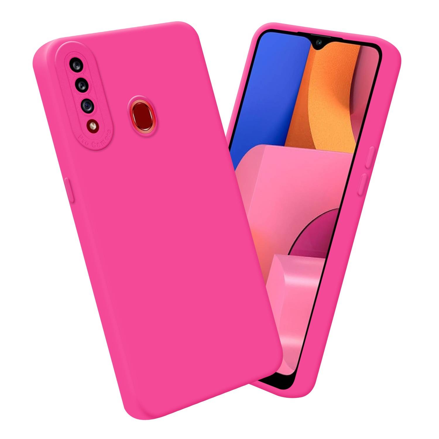 Cadorabo Hülle für Samsung Galaxy A20s Schutz Hülle in Pink TPU Silikon Etui Case Handyhülle