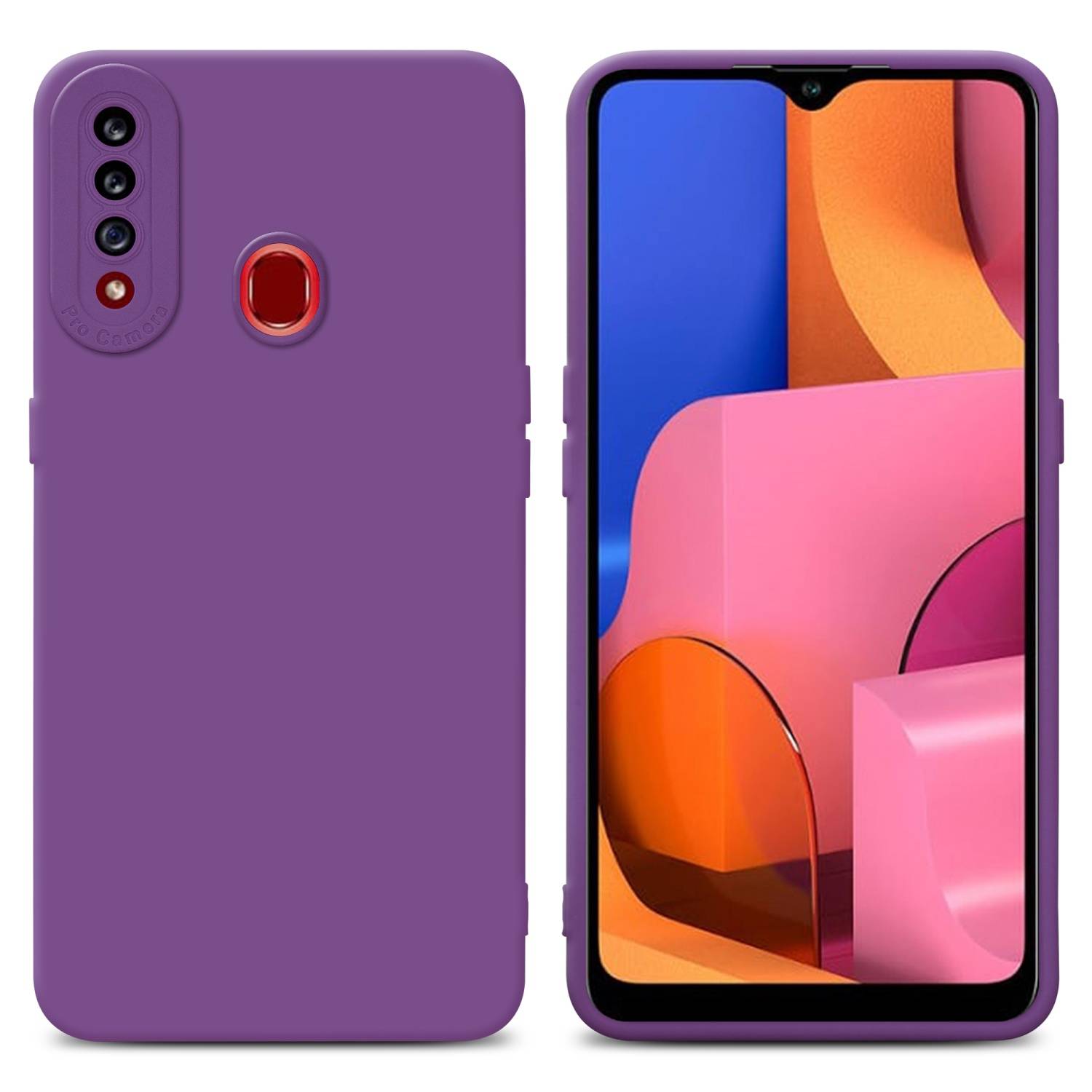 Cadorabo Hülle für Samsung Galaxy A20s Schutz Hülle in Lila TPU Silikon Etui Case Handyhülle