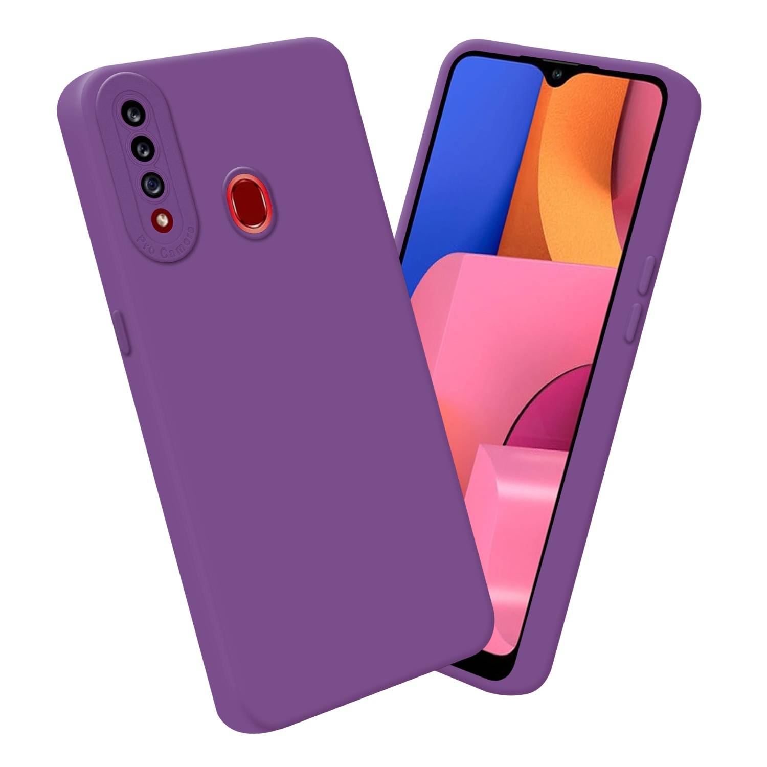 Cadorabo Hülle für Samsung Galaxy A20s Schutz Hülle in Lila TPU Silikon Etui Case Handyhülle