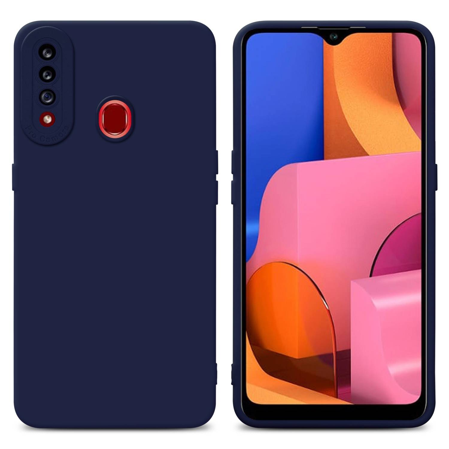 Cadorabo Hülle für Samsung Galaxy A20s Schutz Hülle in Blau TPU Silikon Etui Case Handyhülle