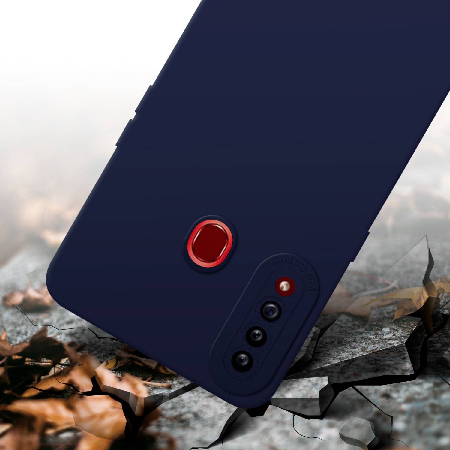 Cadorabo Hülle für Samsung Galaxy A20s Schutz Hülle in Blau TPU Silikon Etui Case Handyhülle