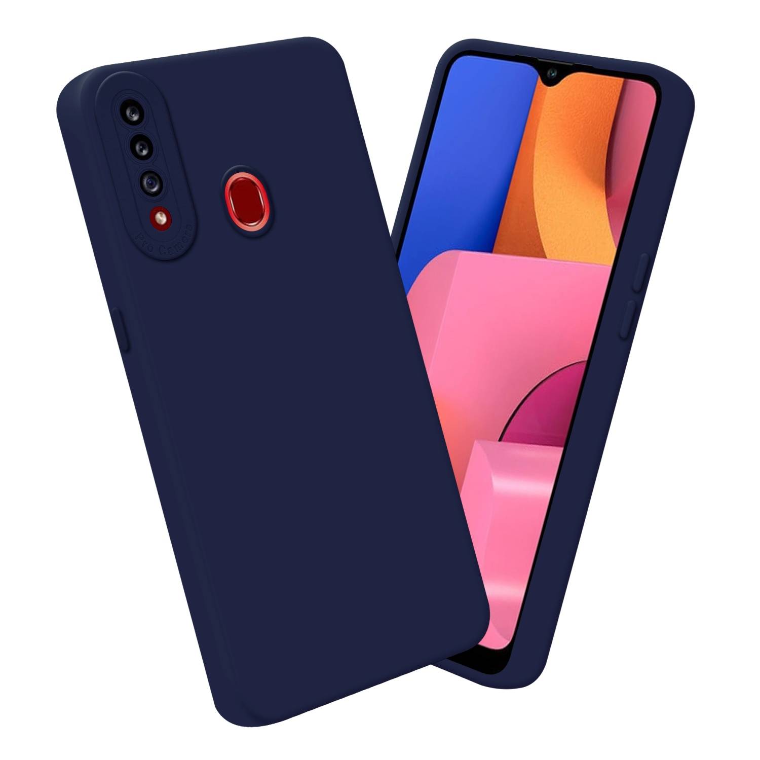Cadorabo Hülle für Samsung Galaxy A20s Schutz Hülle in Blau TPU Silikon Etui Case Handyhülle