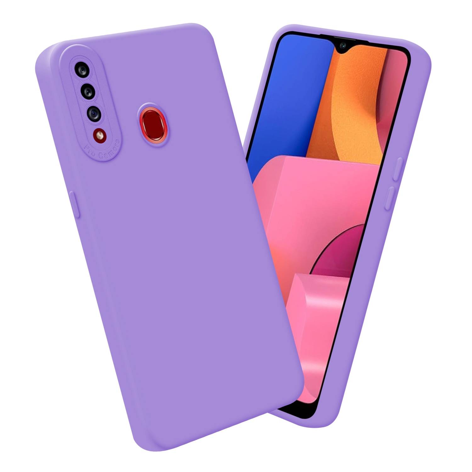 Cadorabo Hülle für Samsung Galaxy A20s Schutz Hülle in Lila TPU Silikon Etui Case Handyhülle