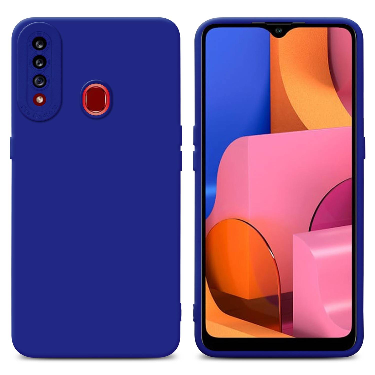 Cadorabo Hülle für Samsung Galaxy A20s Schutz Hülle in Blau TPU Silikon Etui Case Handyhülle