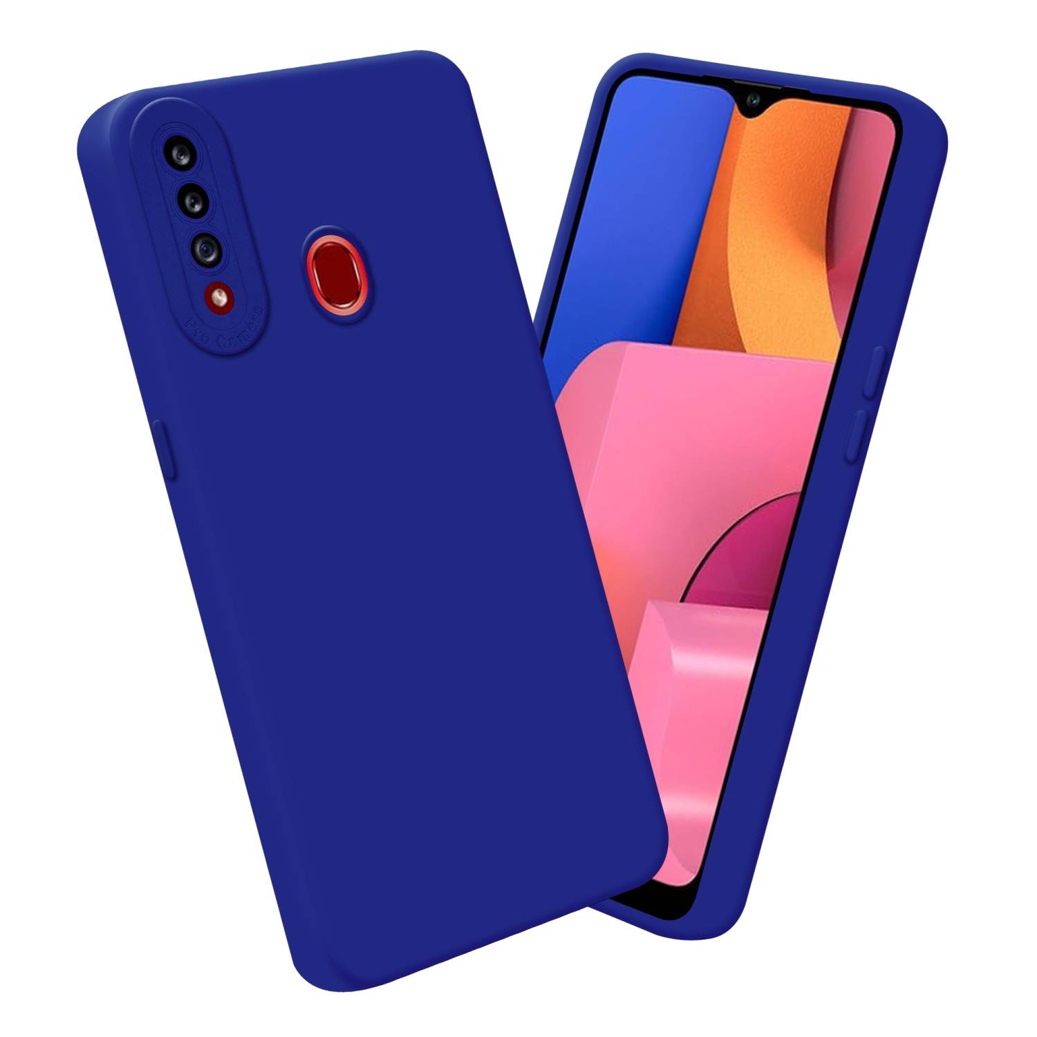 Cadorabo Hülle für Samsung Galaxy A20s Schutz Hülle in Blau TPU Silikon Etui Case Handyhülle