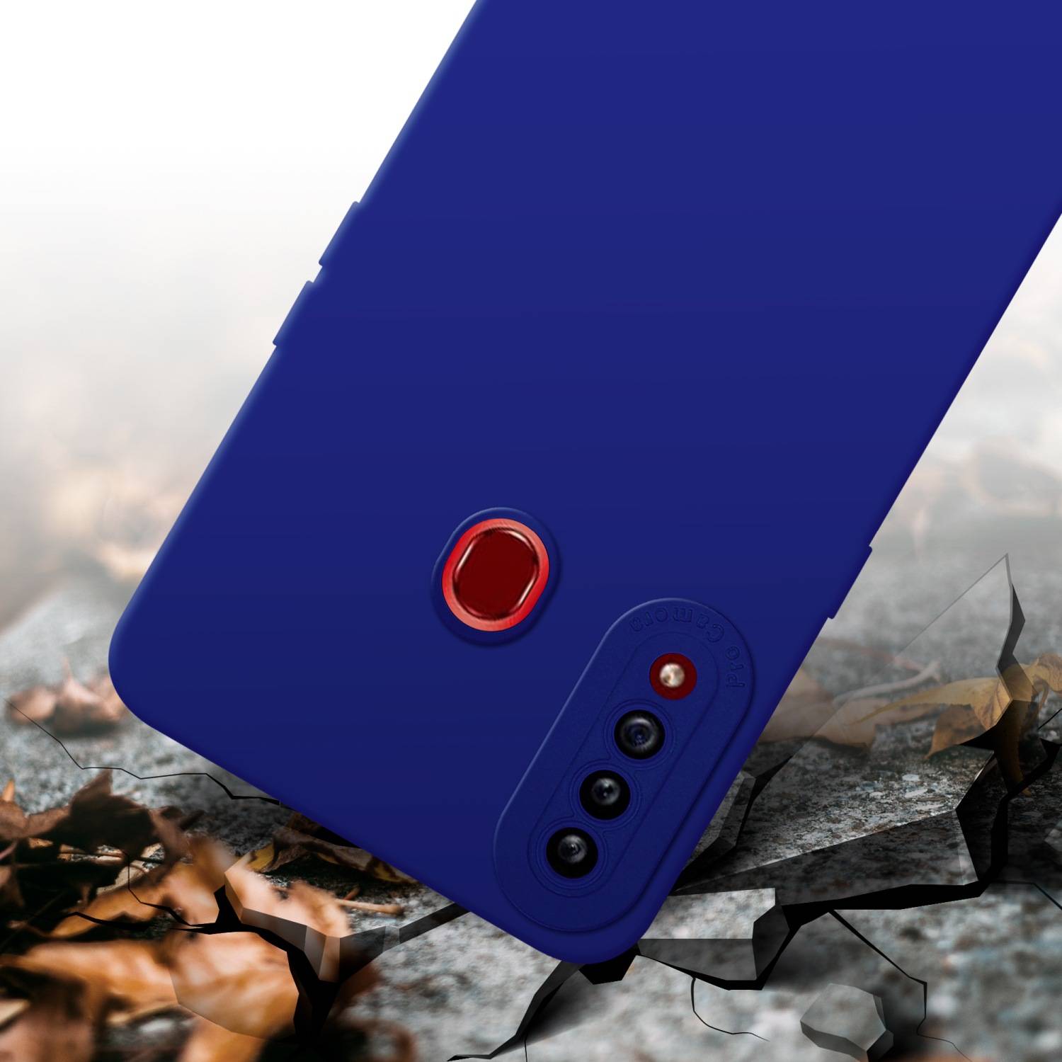 Cadorabo Hülle für Samsung Galaxy A20s Schutz Hülle in Blau TPU Silikon Etui Case Handyhülle