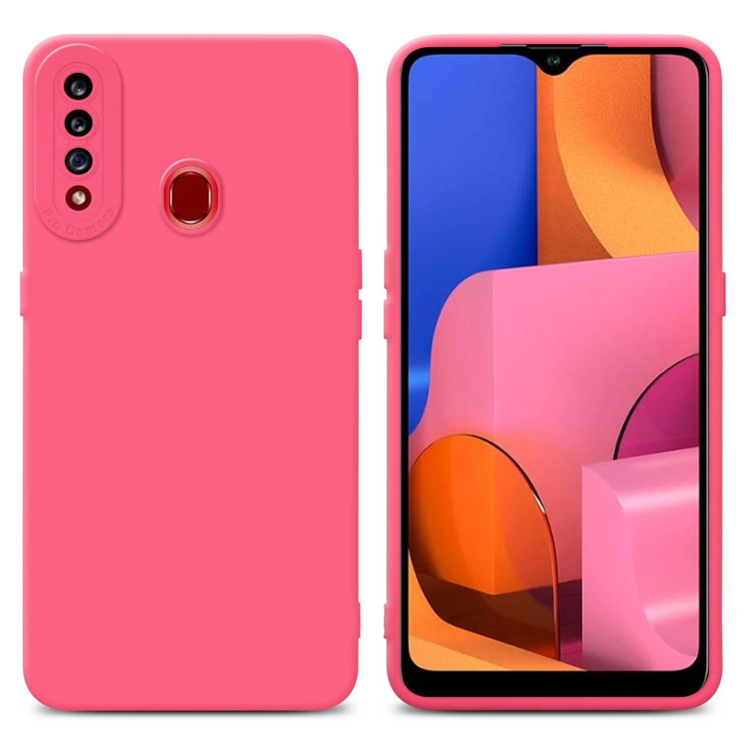 Cadorabo Hülle für Samsung Galaxy A20s Schutz Hülle in Rot TPU Silikon Etui Case Handyhülle