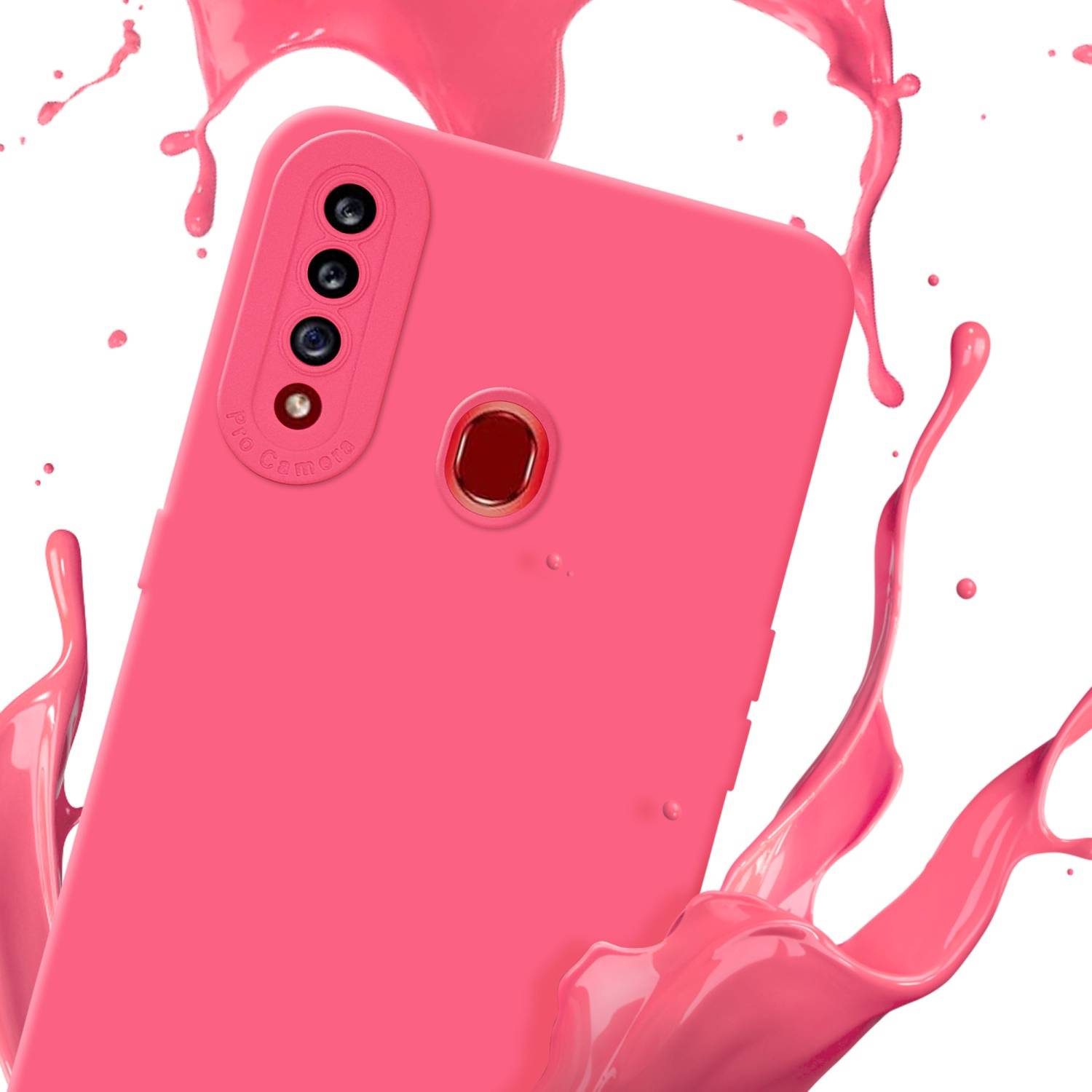 Cadorabo Hülle für Samsung Galaxy A20s Schutz Hülle in Rot TPU Silikon Etui Case Handyhülle