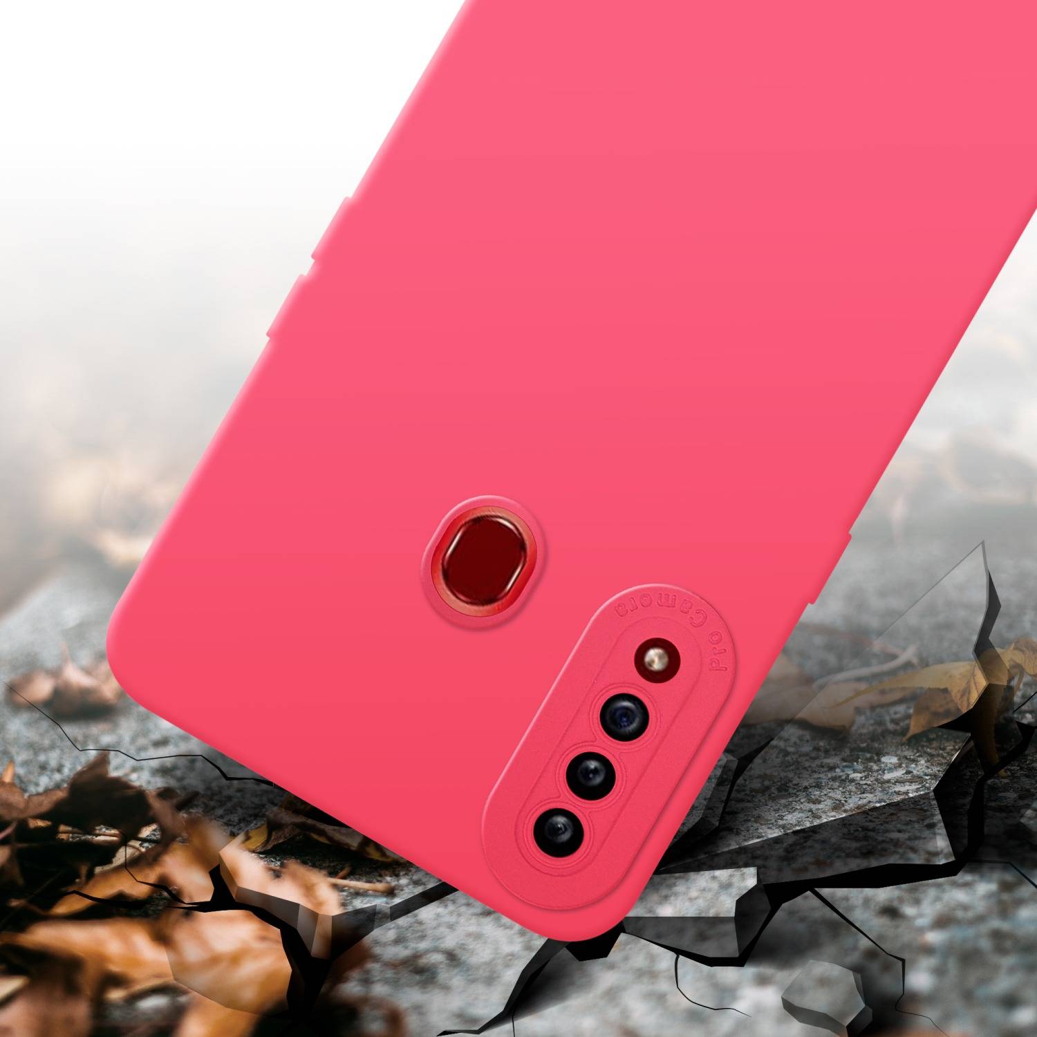Cadorabo Hülle für Samsung Galaxy A20s Schutz Hülle in Rot TPU Silikon Etui Case Handyhülle