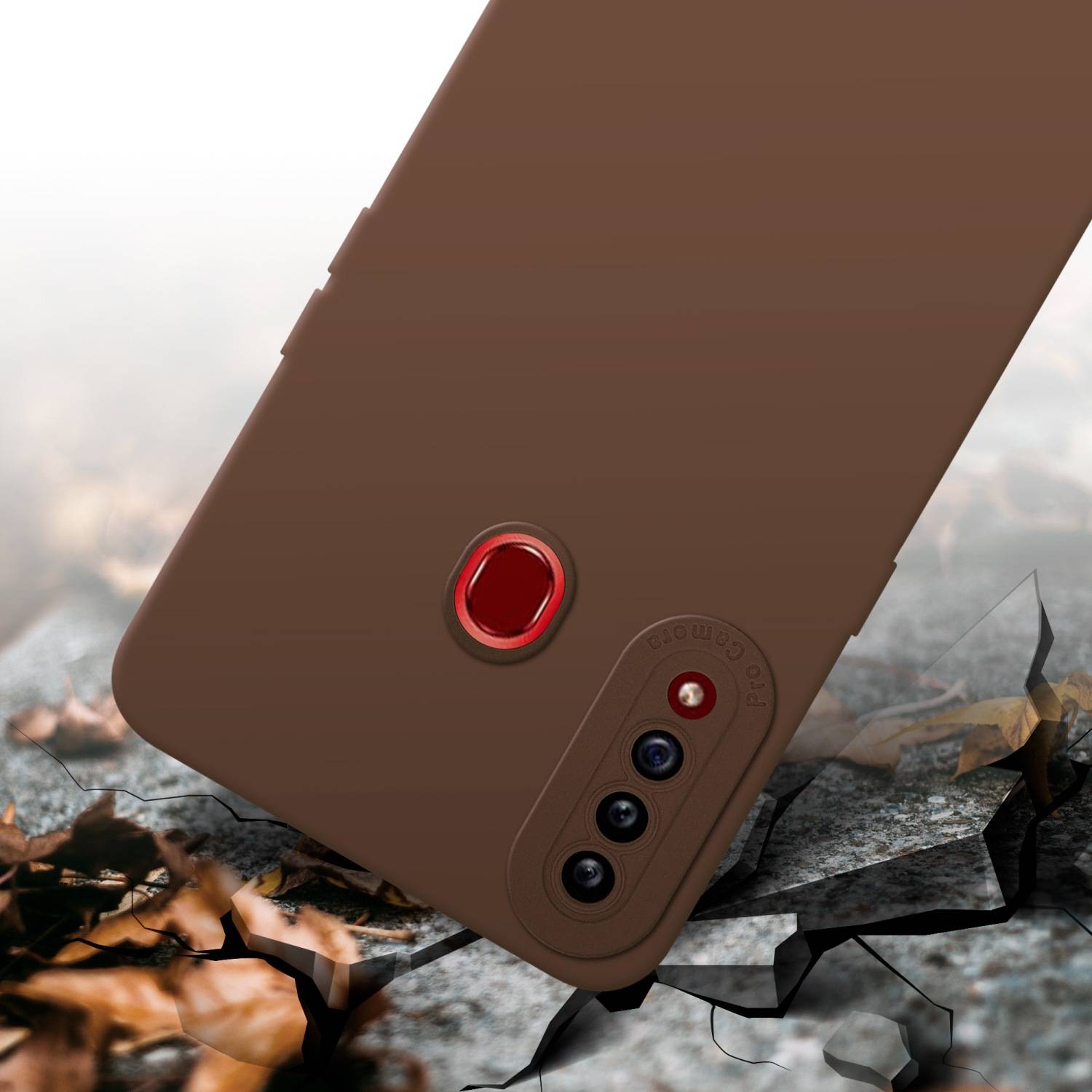 Cadorabo Hülle für Samsung Galaxy A20s Schutz Hülle in Braun TPU Silikon Etui Case Handyhülle