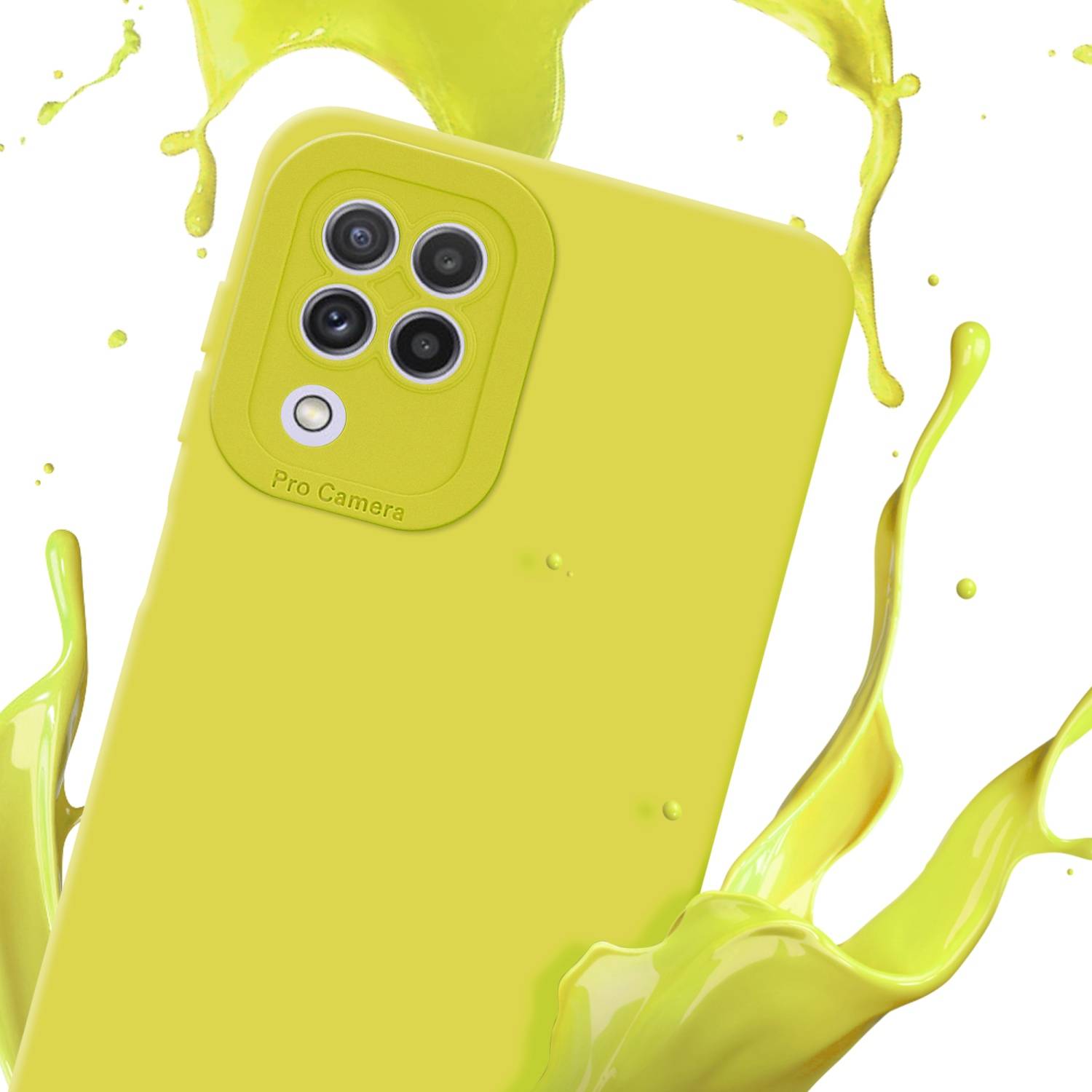 Cadorabo Hülle für Samsung Galaxy A22 4G Schutz Hülle in Gelb TPU Silikon Etui Case Handyhülle