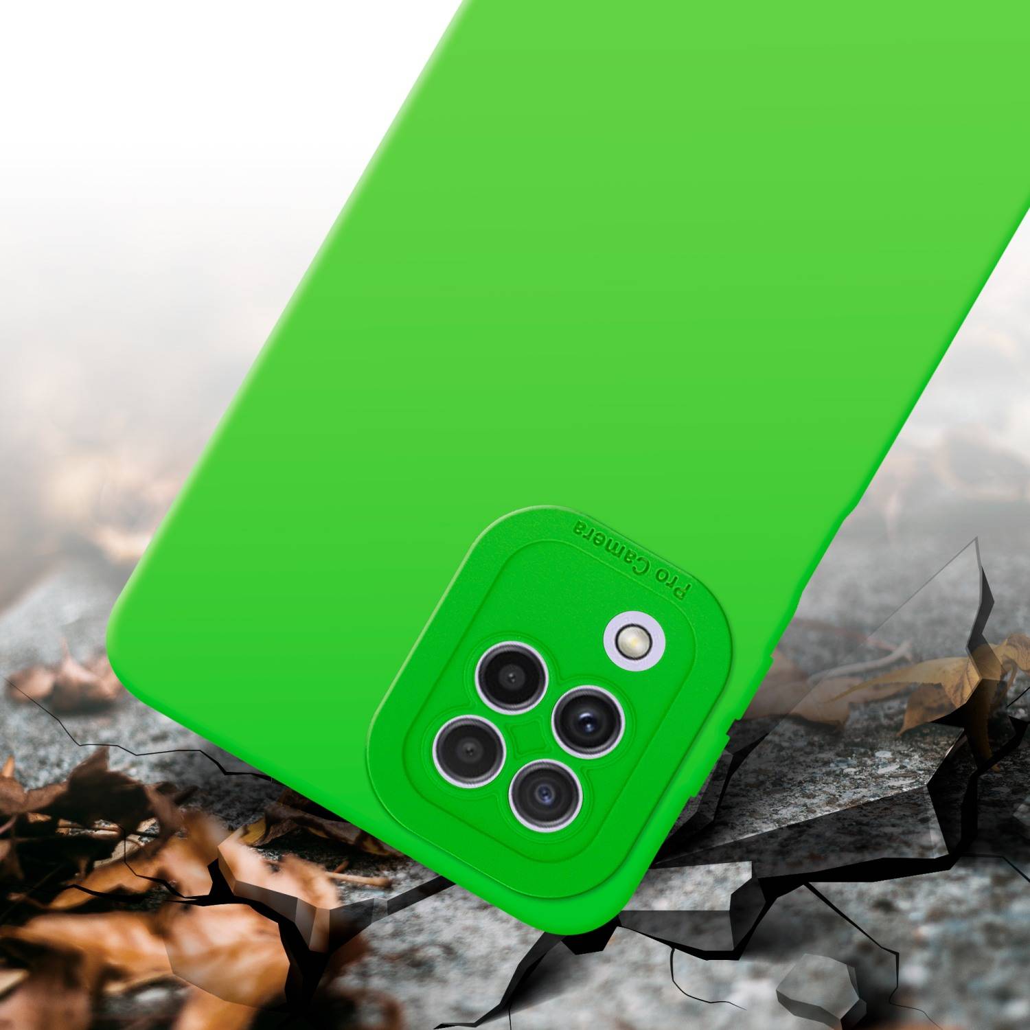 Cadorabo Hülle für Samsung Galaxy A22 4G Schutz Hülle in Grün TPU Silikon Etui Case Handyhülle