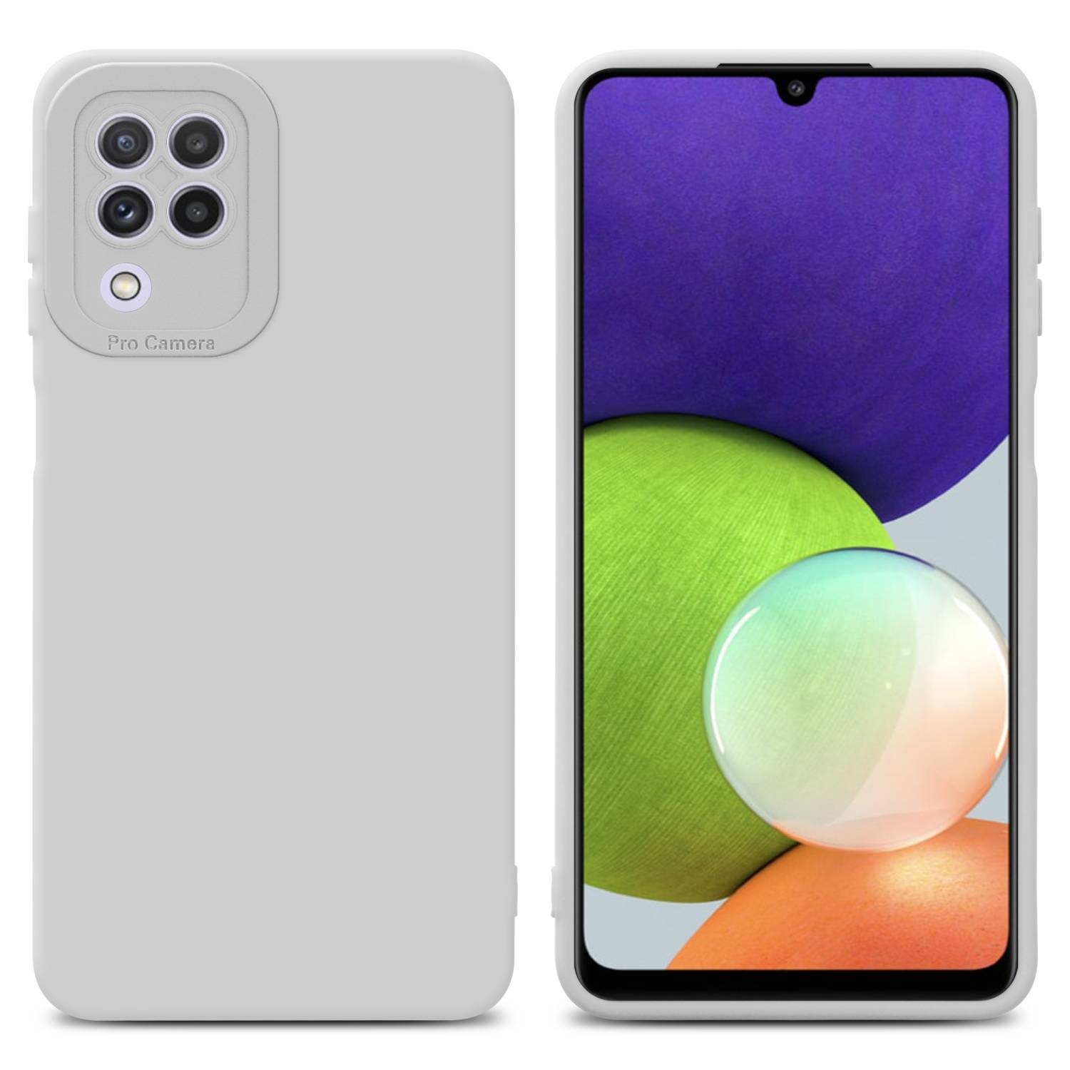 Cadorabo Hülle für Samsung Galaxy A22 4G Schutz Hülle in Weiß TPU Silikon Etui Case Handyhülle