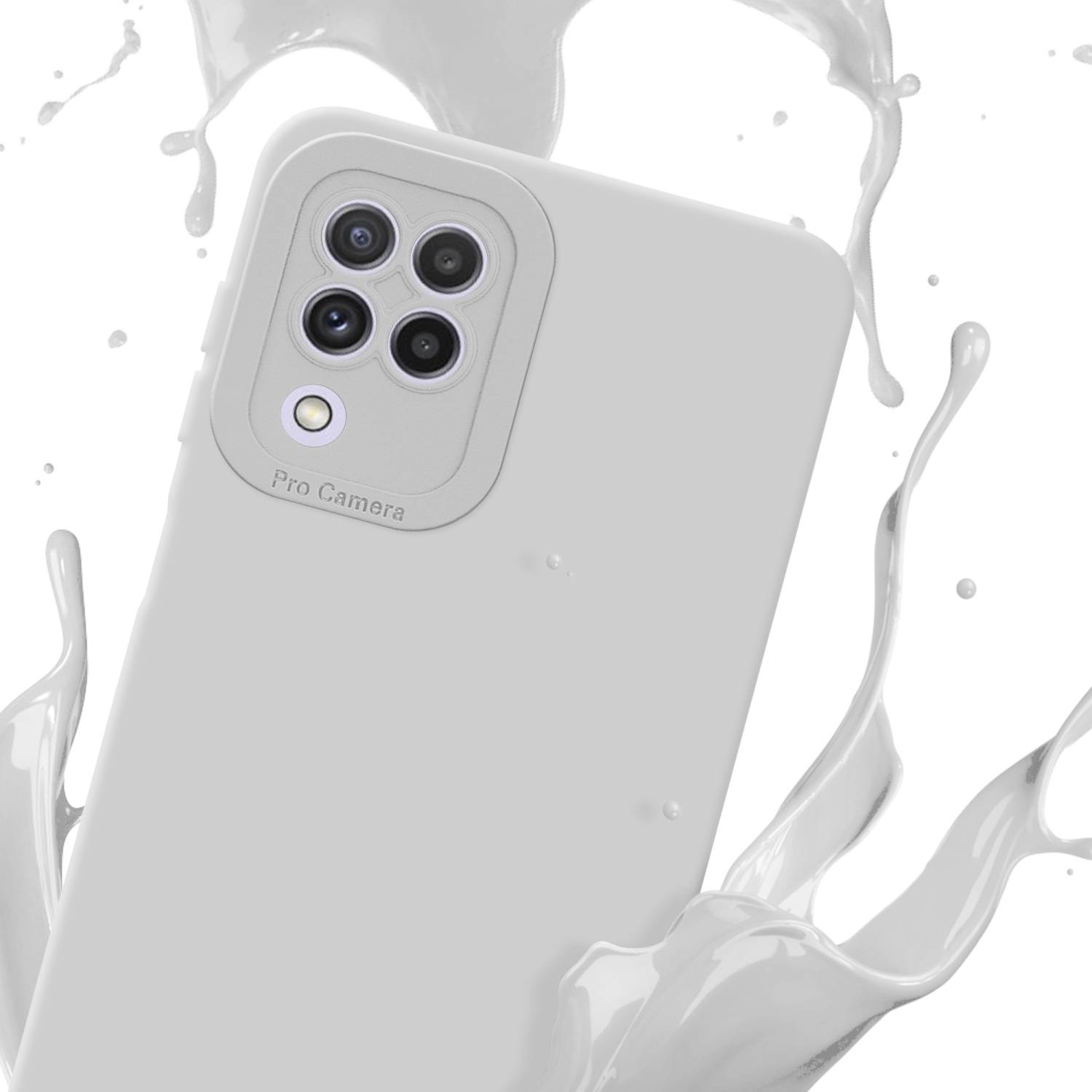 Cadorabo Hülle für Samsung Galaxy A22 4G Schutz Hülle in Weiß TPU Silikon Etui Case Handyhülle