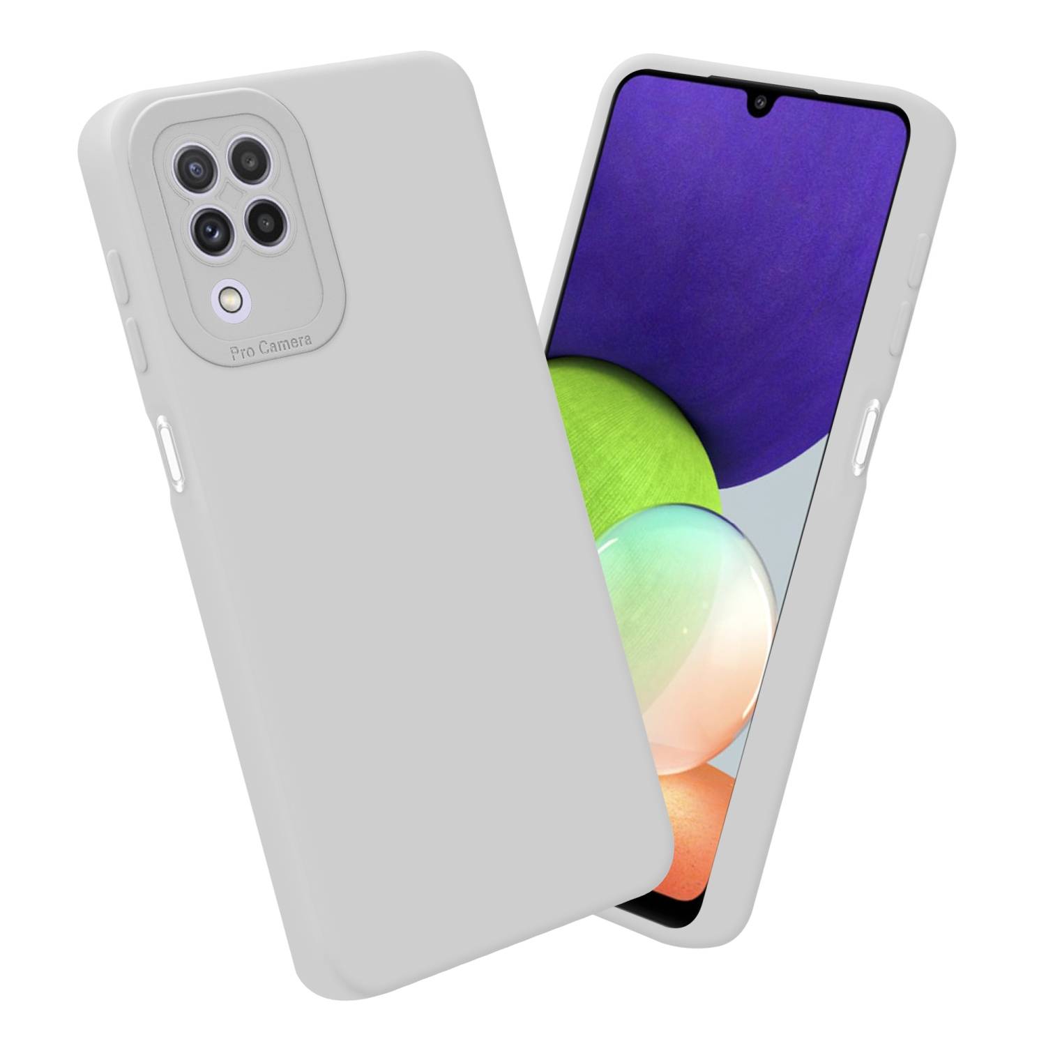 Cadorabo Hülle für Samsung Galaxy A22 4G Schutz Hülle in Weiß TPU Silikon Etui Case Handyhülle