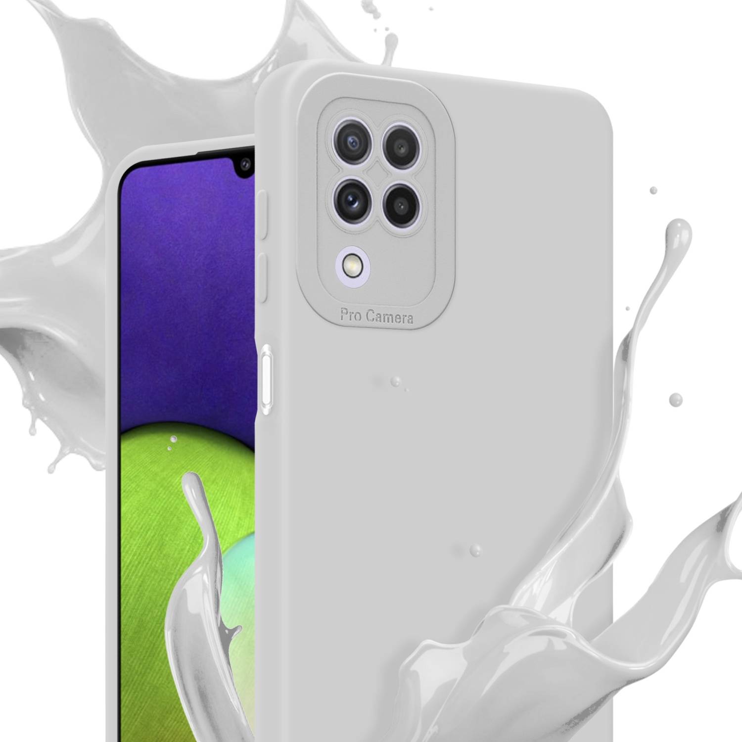 Cadorabo Hülle für Samsung Galaxy A22 4G Schutz Hülle in Weiß TPU Silikon Etui Case Handyhülle