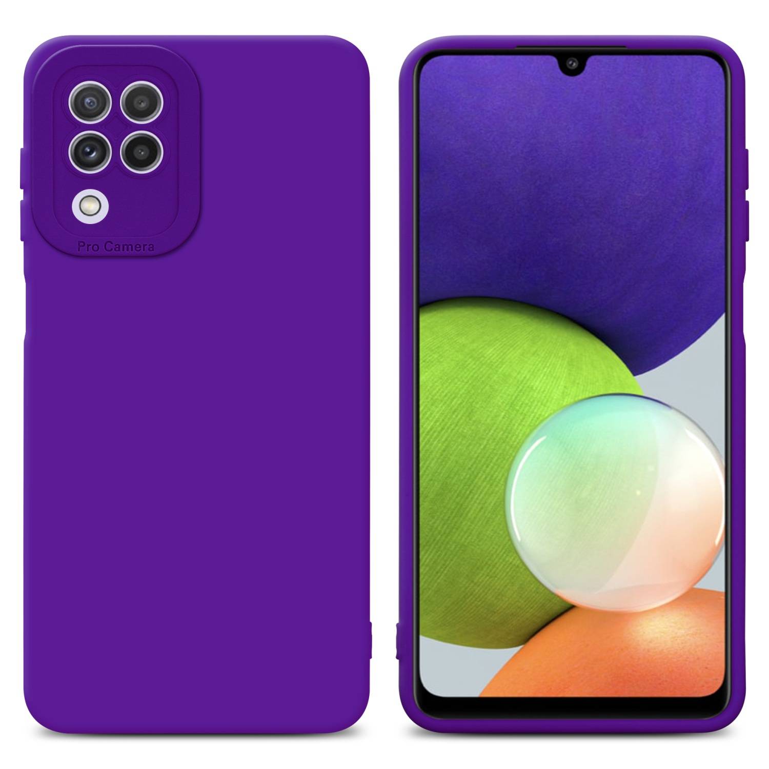 Cadorabo Hülle für Samsung Galaxy A22 4G Schutz Hülle in Lila TPU Silikon Etui Case Handyhülle