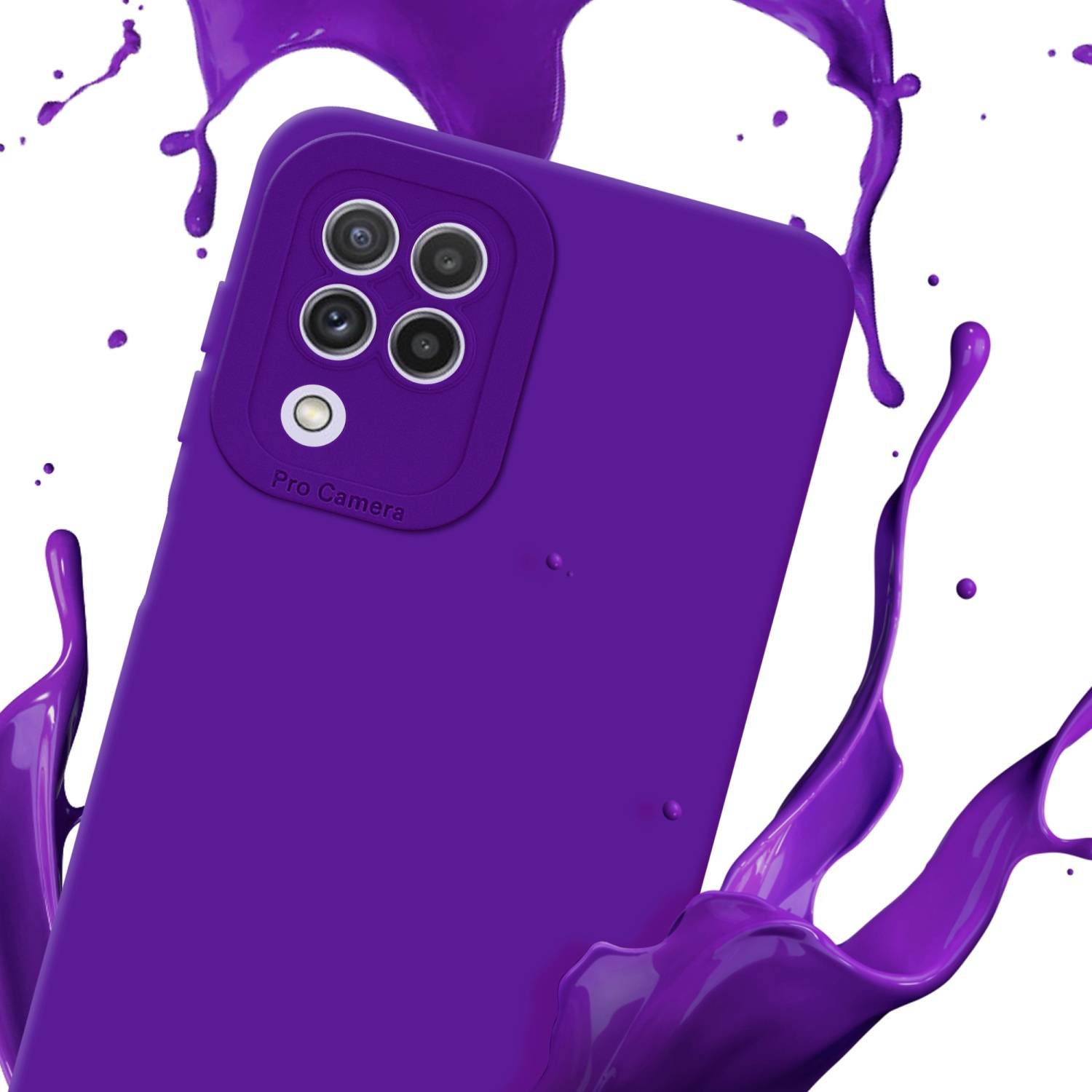 Cadorabo Hülle für Samsung Galaxy A22 4G Schutz Hülle in Lila TPU Silikon Etui Case Handyhülle