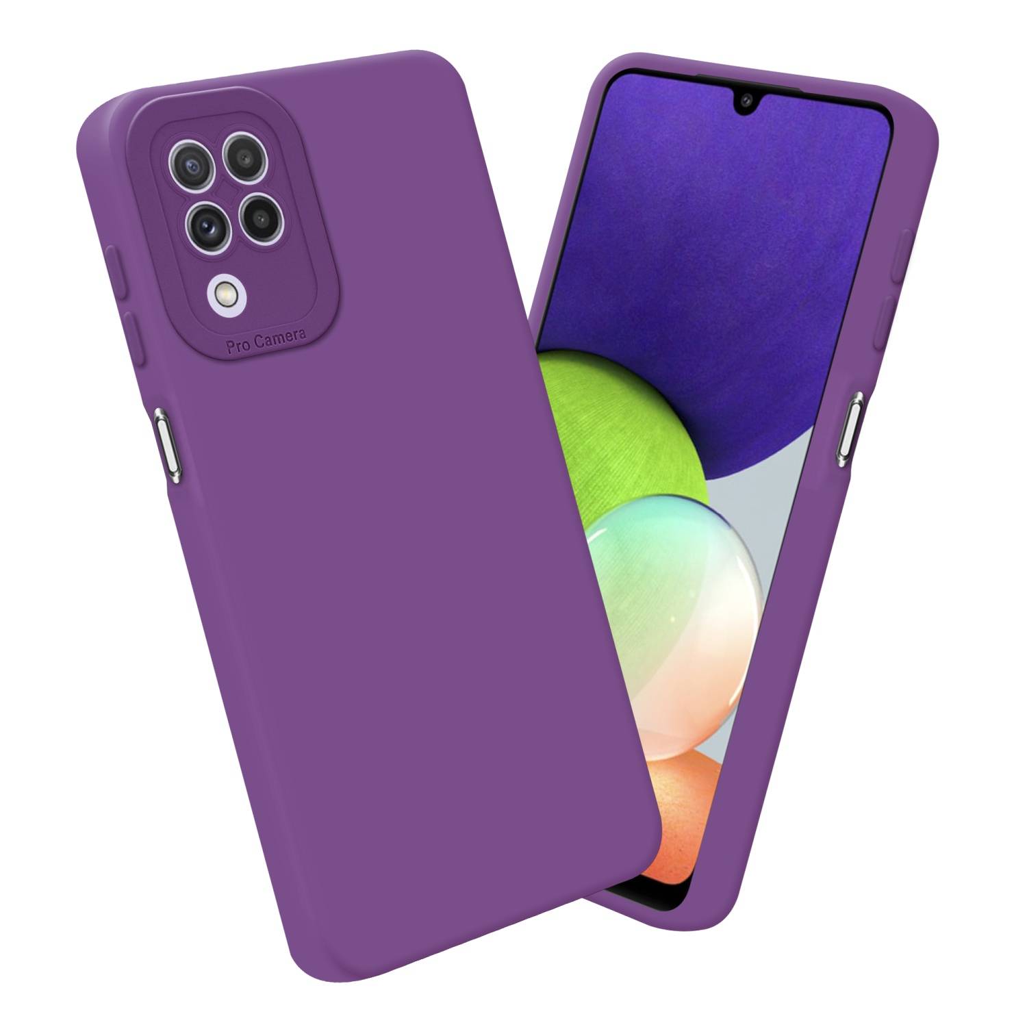 Cadorabo Hülle für Samsung Galaxy A22 4G Schutz Hülle in Lila TPU Silikon Etui Case Handyhülle