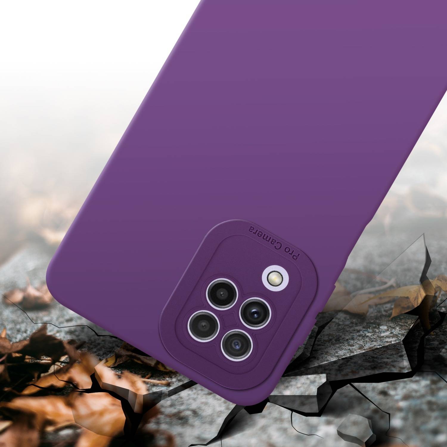 Cadorabo Hülle für Samsung Galaxy A22 4G Schutz Hülle in Lila TPU Silikon Etui Case Handyhülle