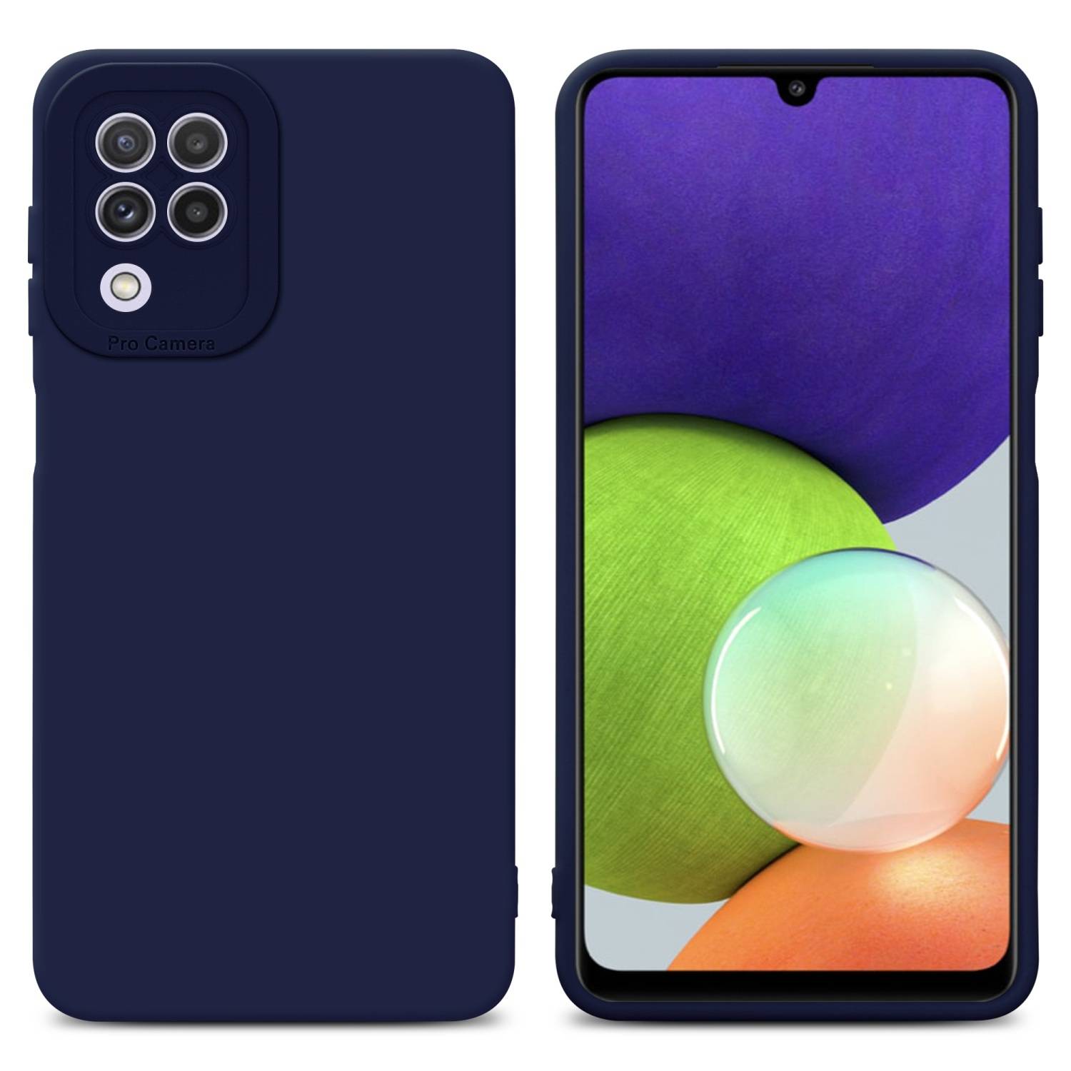 Cadorabo Hülle für Samsung Galaxy A22 4G Schutz Hülle in Blau TPU Silikon Etui Case Handyhülle