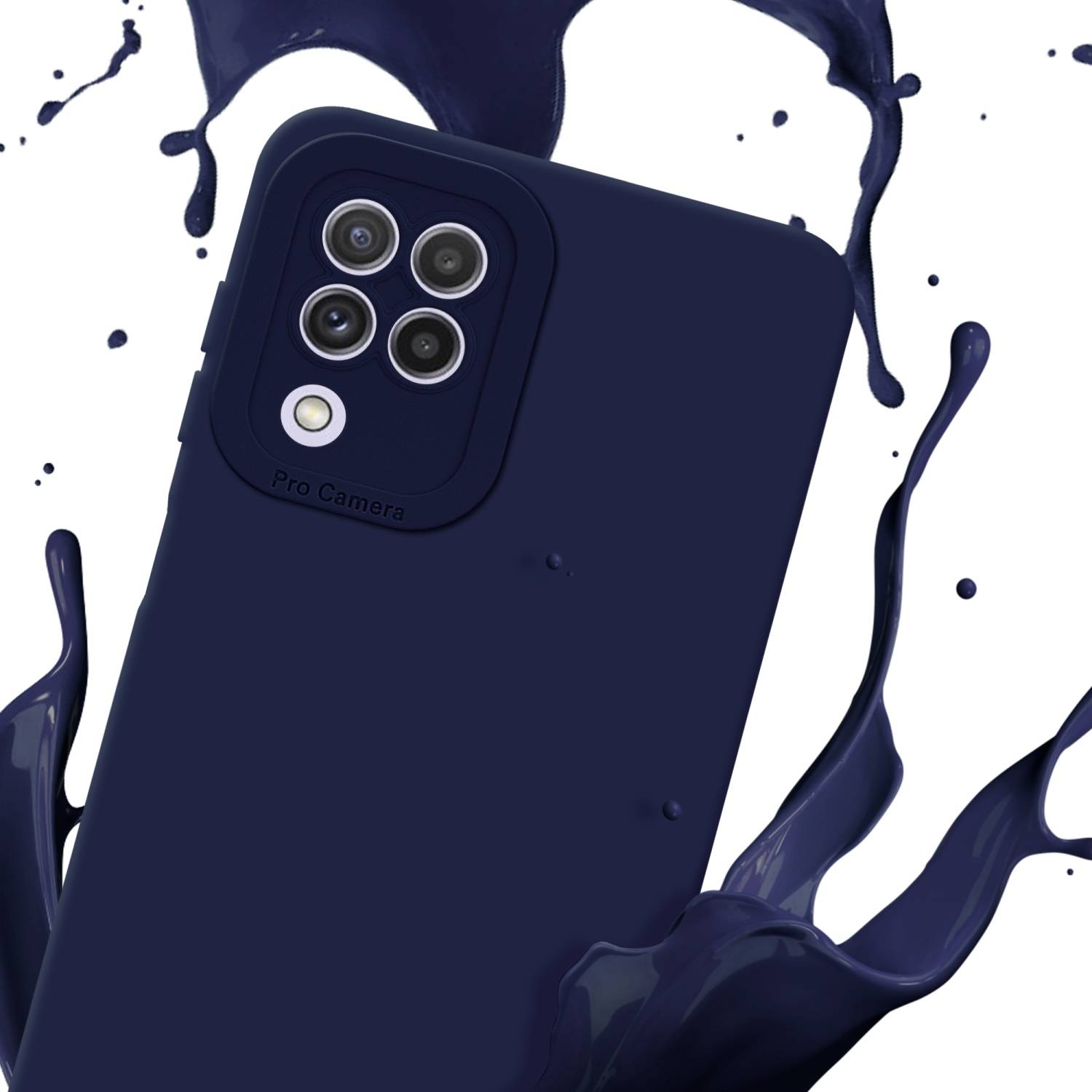 Cadorabo Hülle für Samsung Galaxy A22 4G Schutz Hülle in Blau TPU Silikon Etui Case Handyhülle