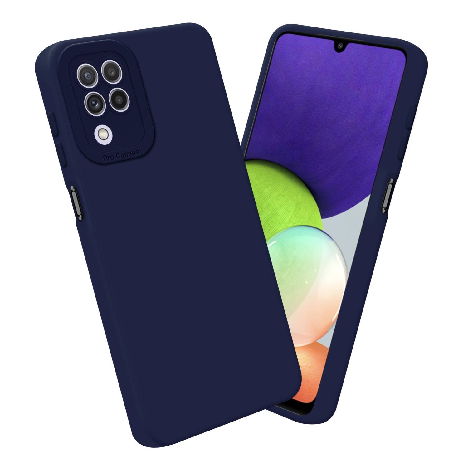 Cadorabo Hülle für Samsung Galaxy A22 4G Schutz Hülle in Blau TPU Silikon Etui Case Handyhülle
