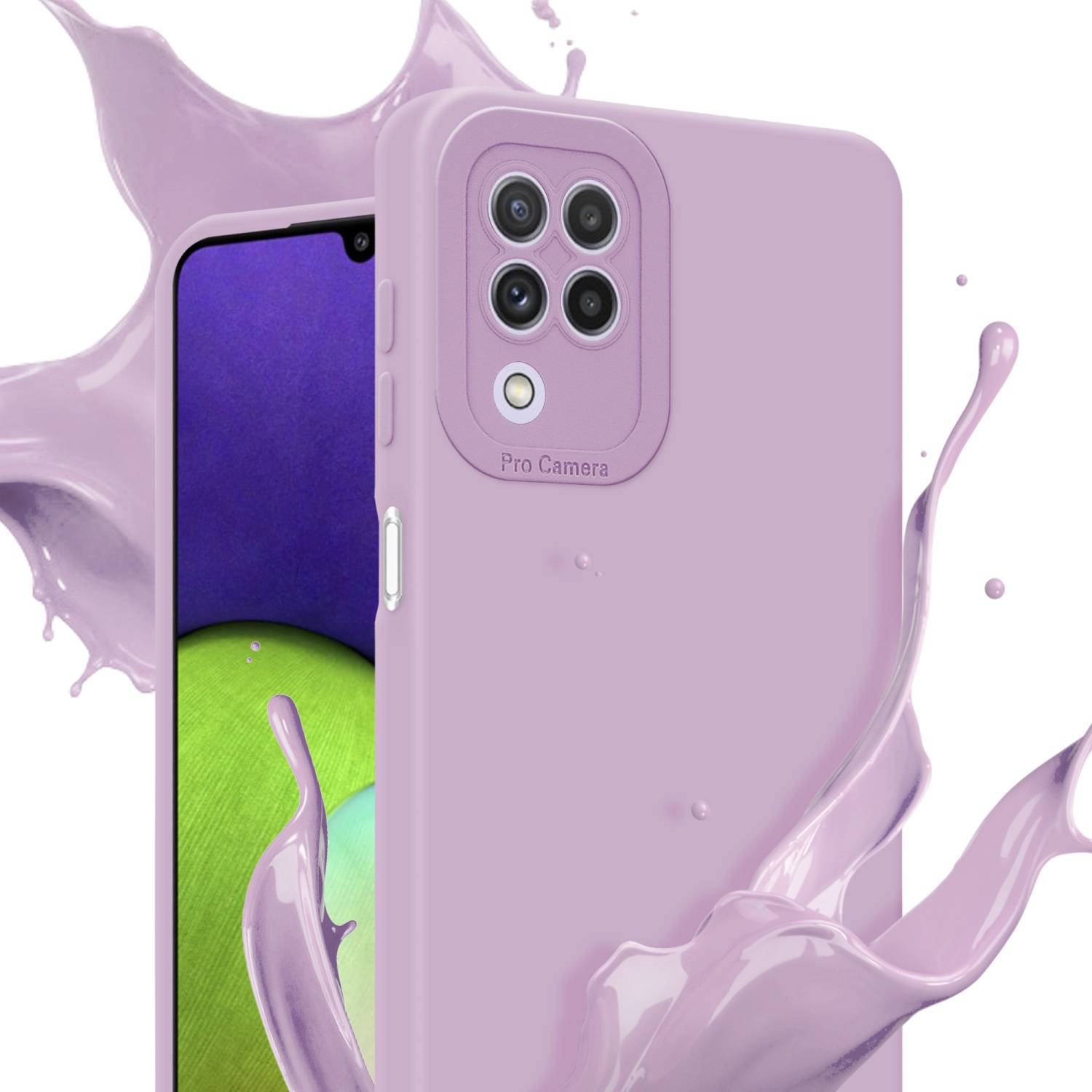 Cadorabo Hülle für Samsung Galaxy A22 4G Schutz Hülle in Rosa TPU Silikon Etui Case Handyhülle
