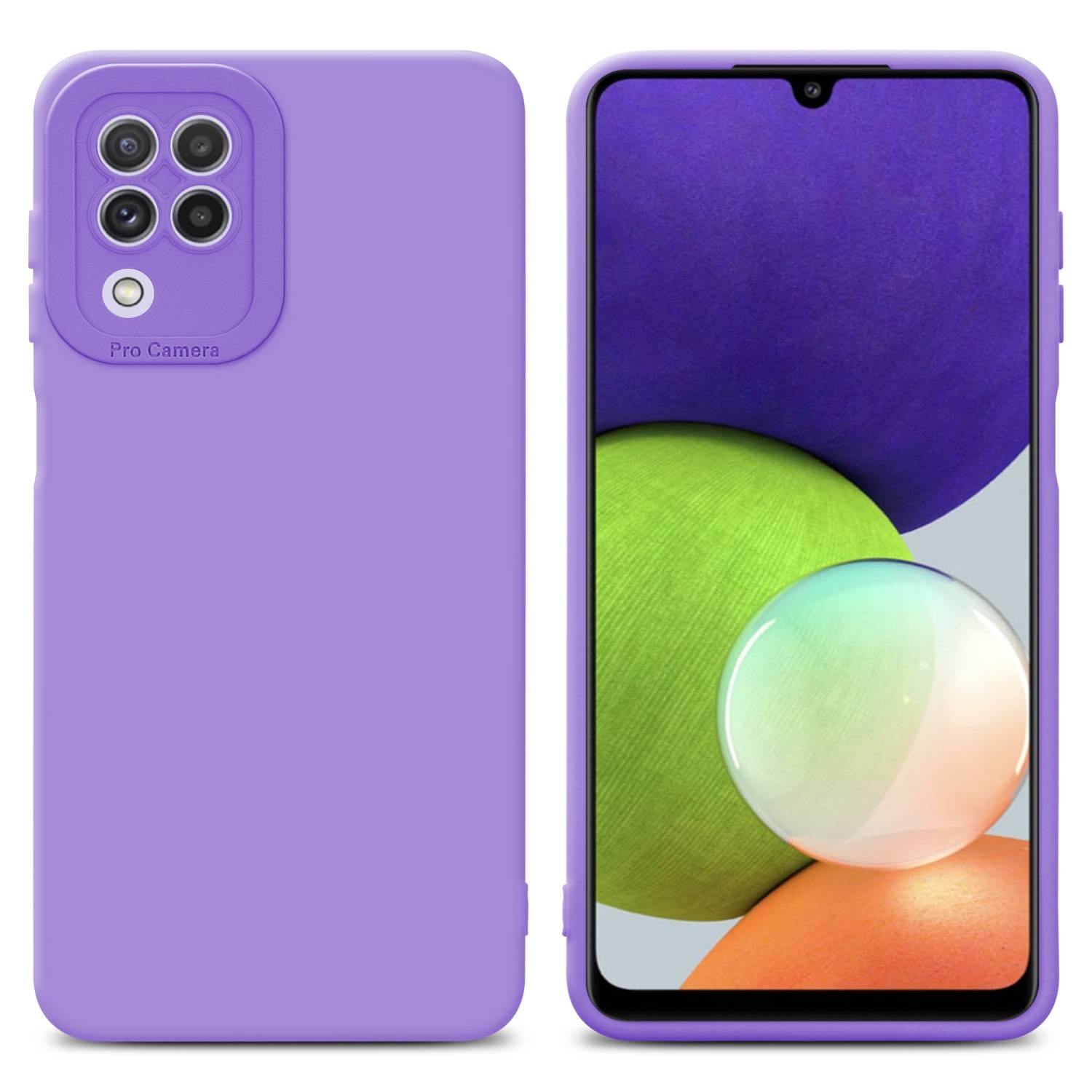 Cadorabo Hülle für Samsung Galaxy A22 4G Schutz Hülle in Lila TPU Silikon Etui Case Handyhülle