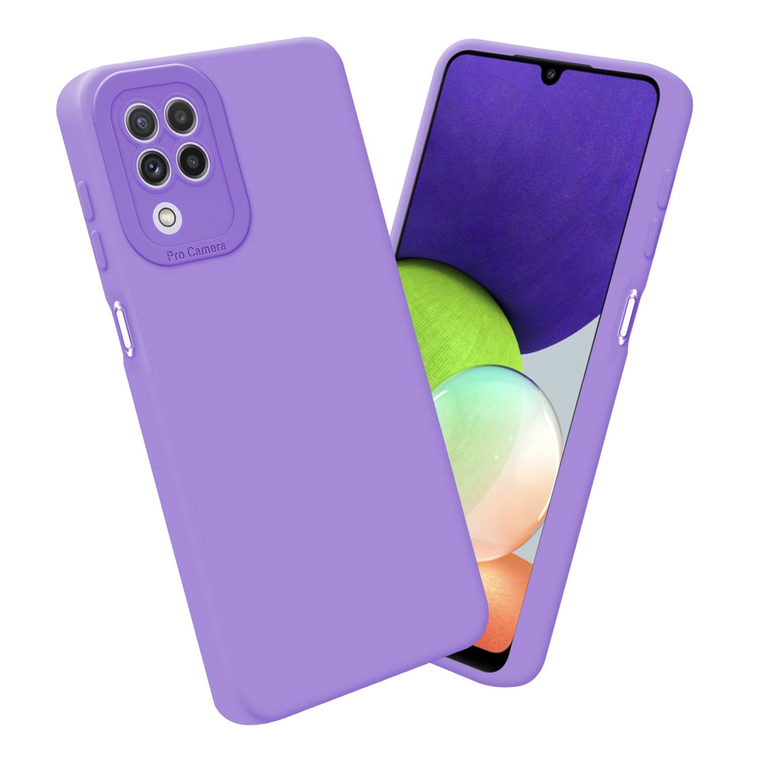 Cadorabo Hülle für Samsung Galaxy A22 4G Schutz Hülle in Lila TPU Silikon Etui Case Handyhülle