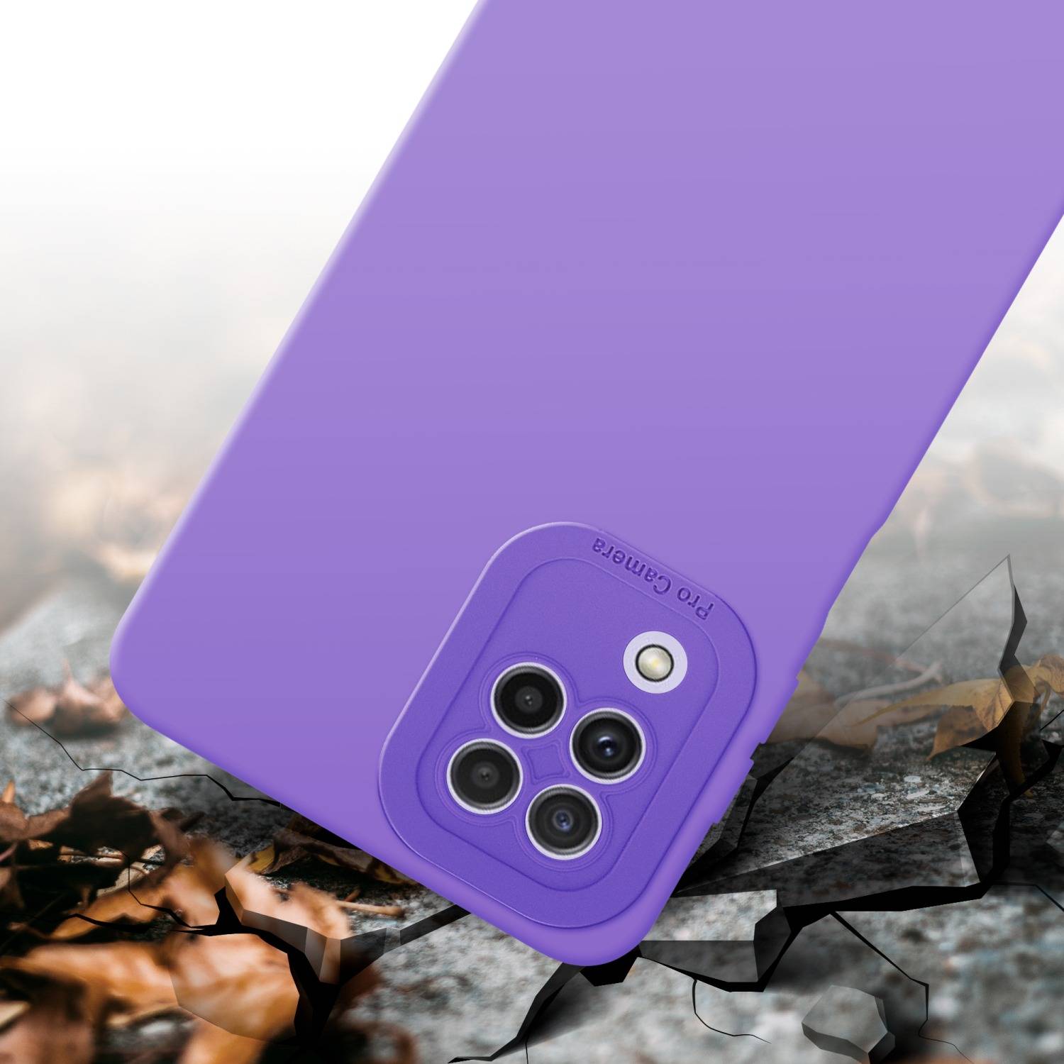 Cadorabo Hülle für Samsung Galaxy A22 4G Schutz Hülle in Lila TPU Silikon Etui Case Handyhülle
