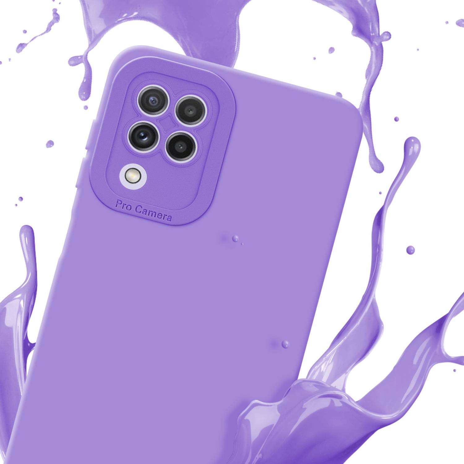 Cadorabo Hülle für Samsung Galaxy A22 4G Schutz Hülle in Lila TPU Silikon Etui Case Handyhülle