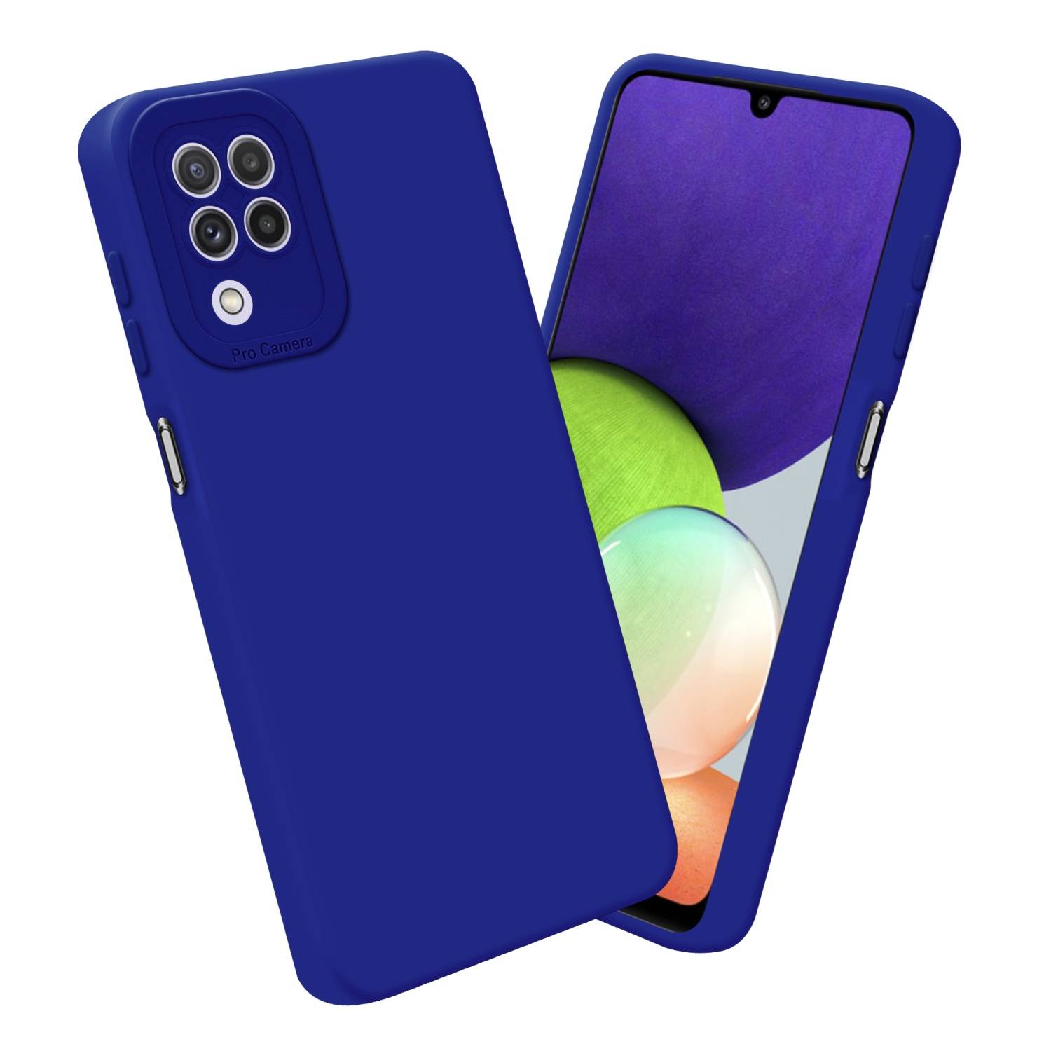 Cadorabo Hülle für Samsung Galaxy A22 4G Schutz Hülle in Blau TPU Silikon Etui Case Handyhülle