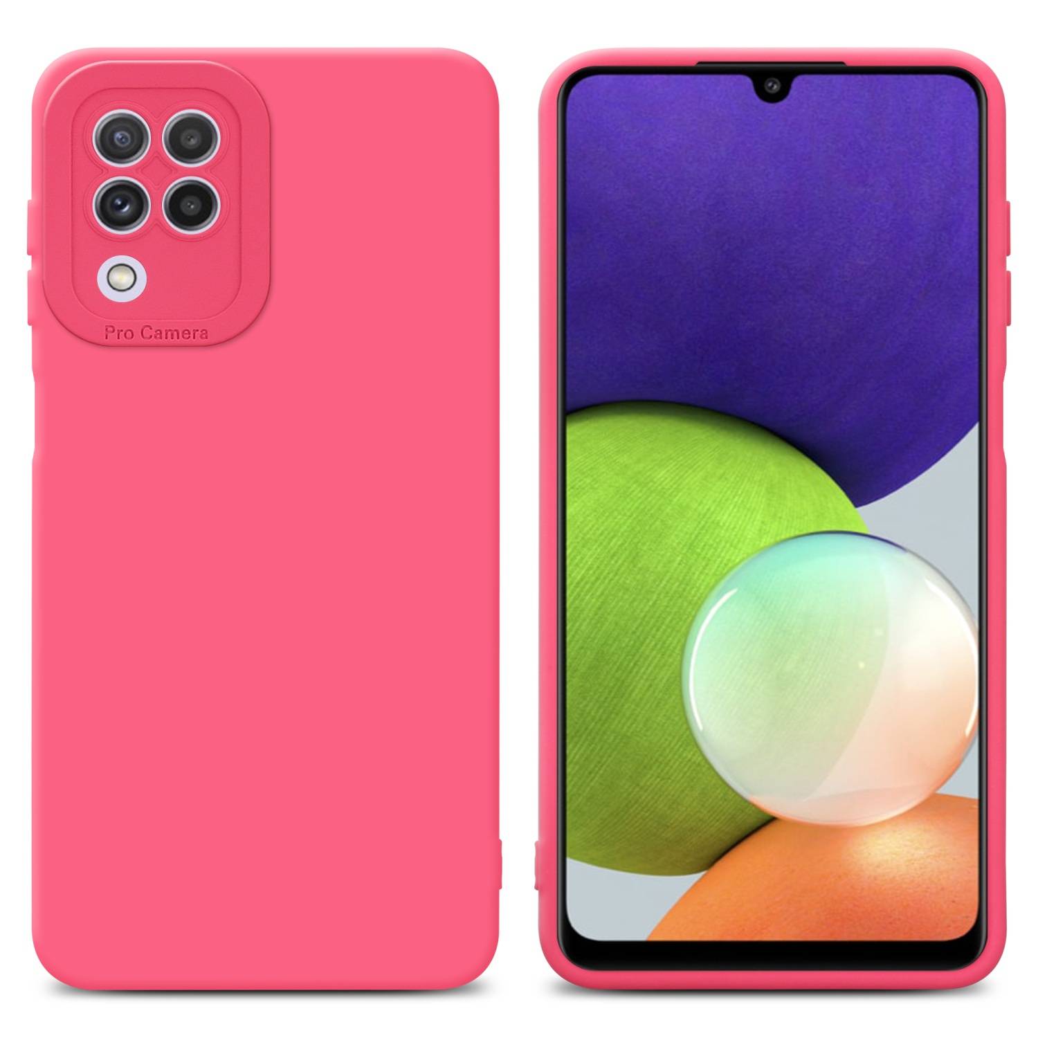 Cadorabo Hülle für Samsung Galaxy A22 4G Schutz Hülle in Rot TPU Silikon Etui Case Handyhülle