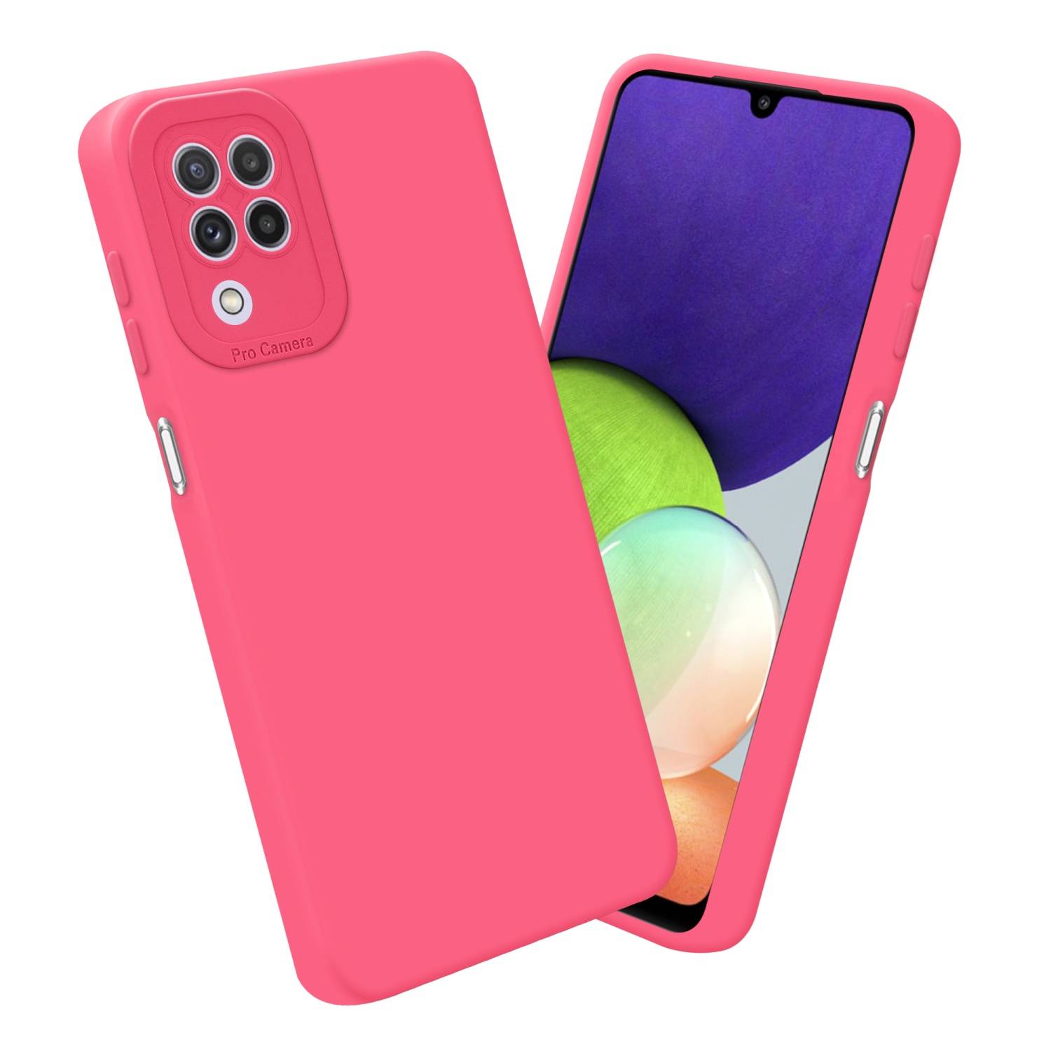 Cadorabo Hülle für Samsung Galaxy A22 4G Schutz Hülle in Rot TPU Silikon Etui Case Handyhülle